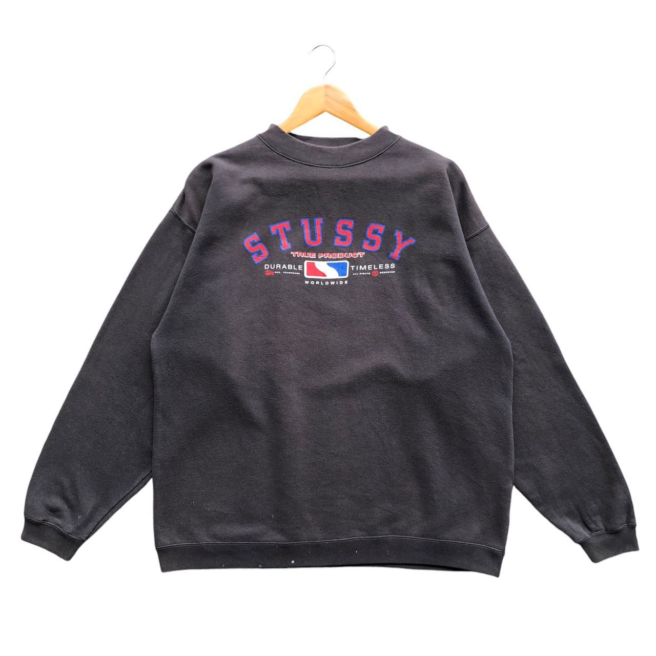 Stussy × Vintage Vintage perfect thrash STUSSY worldwide sweatshirt Size US M / EU 48-50 / 2 - 1 Thumbnail