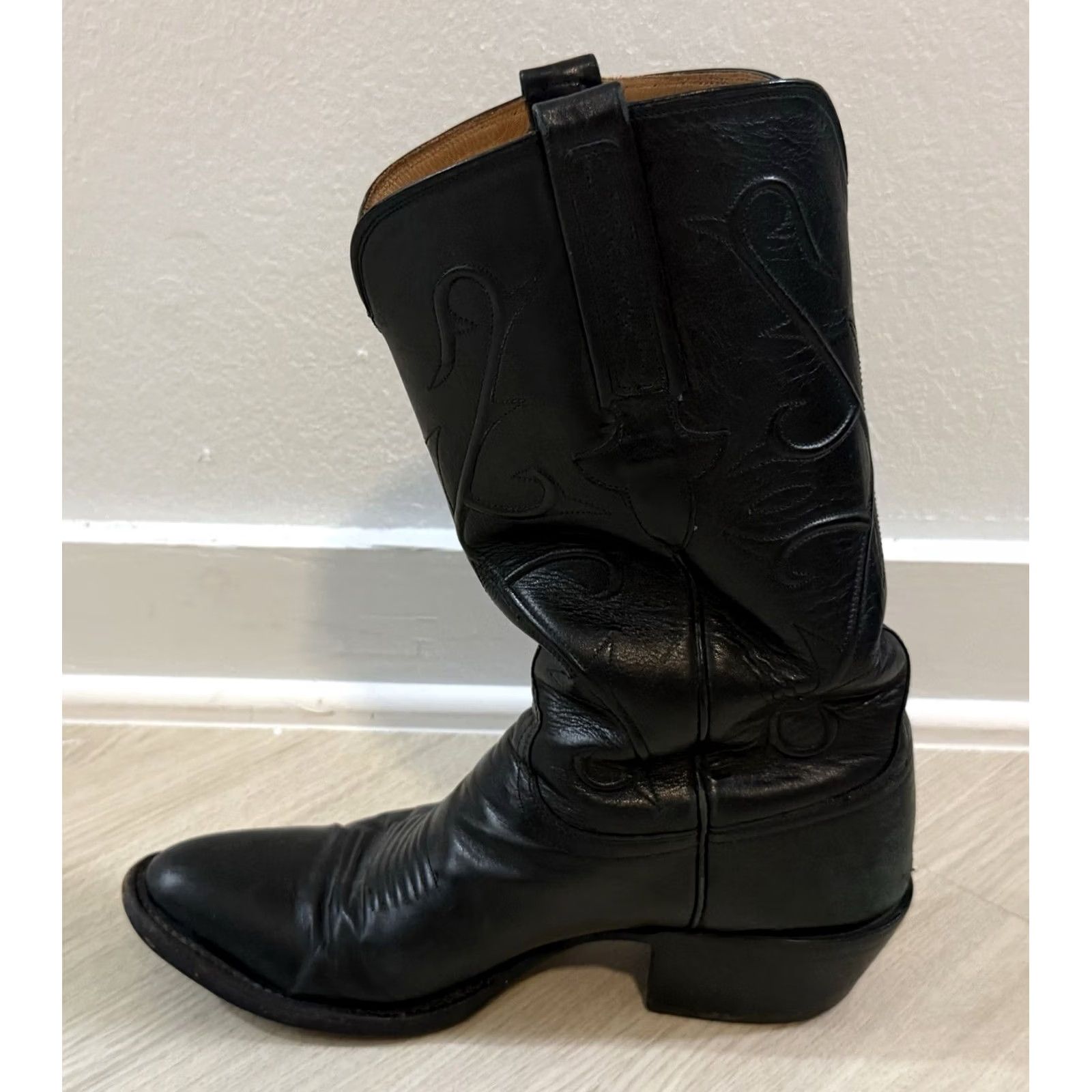 Roper VINTAGE Lucchese Men’s HandMade Classics Roper Cowboy Boots Size 8.5 Leather Mid-Calf USA 90s Western L1501 Mens Size US 9 / EU 42 - 6 Thumbnail