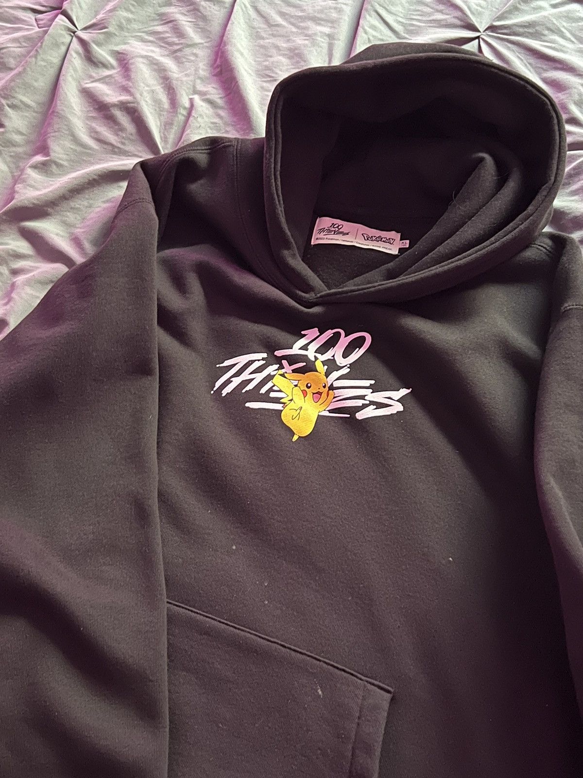 100 Thieves 100 Thieves x Pokemon Pikachu Hoodie XL Black Size US XL / EU 56 / 4 - 2 Thumbnail