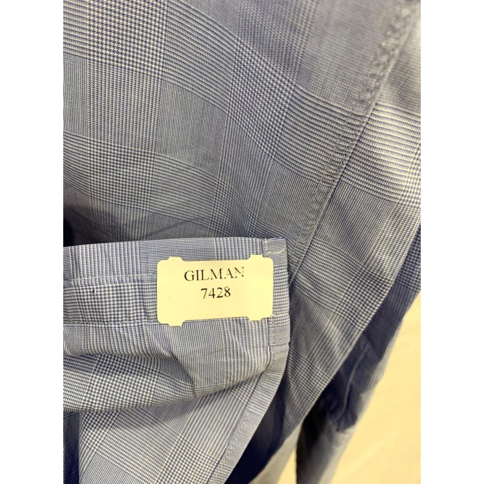 Turnbull & Asser VINTAGE Turnbull & Asser Dress Shirt 2XL Blue Prince of Wales Check Shirt Mens Late 20th Century Size 48R - 4 Thumbnail