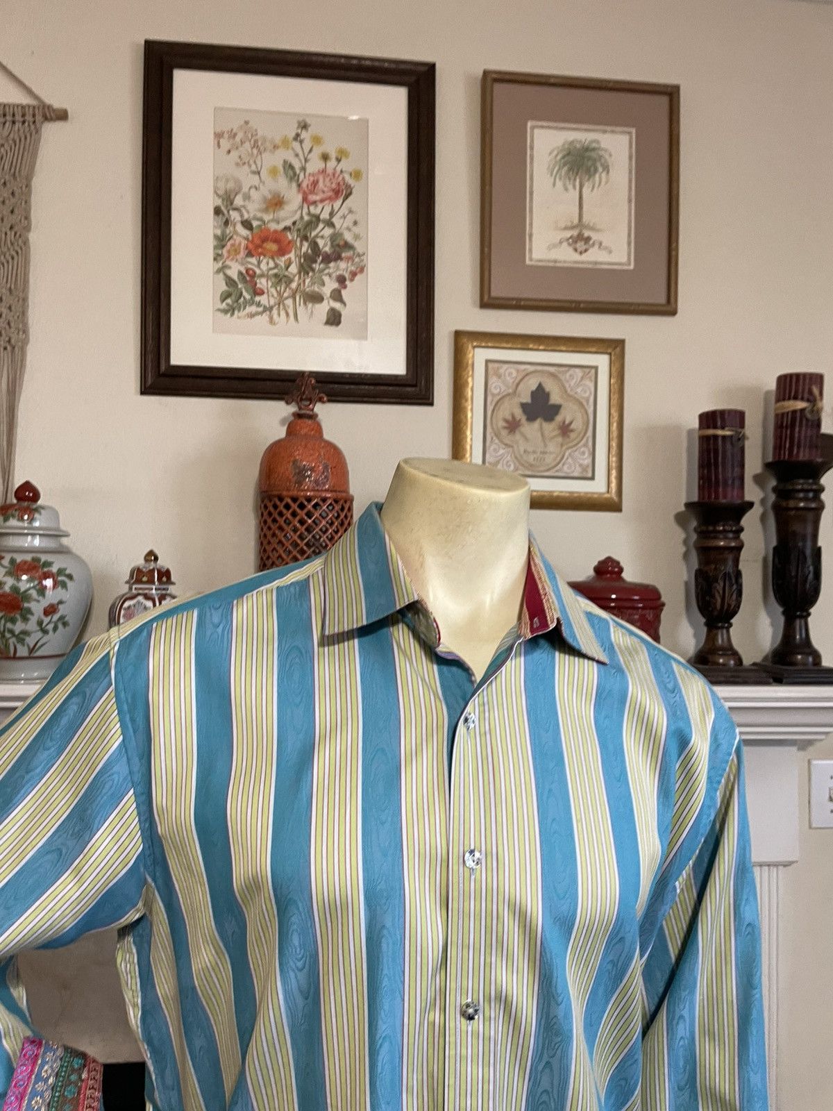 Robert Graham Striped Button front shirt Size US XL / EU 56 / 4 - 5 Thumbnail