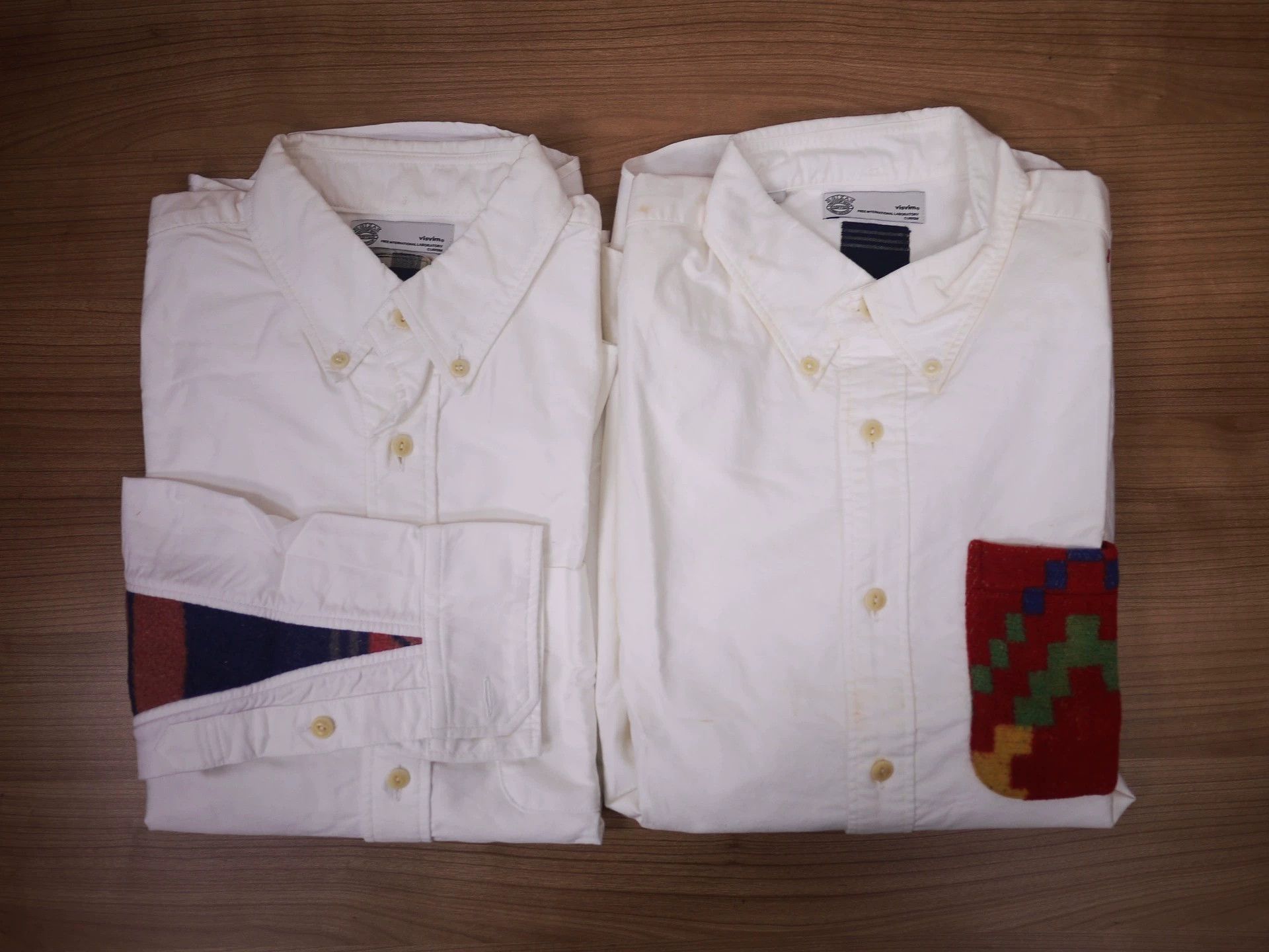 White Long Sleeve Shirt with Decorative Patches