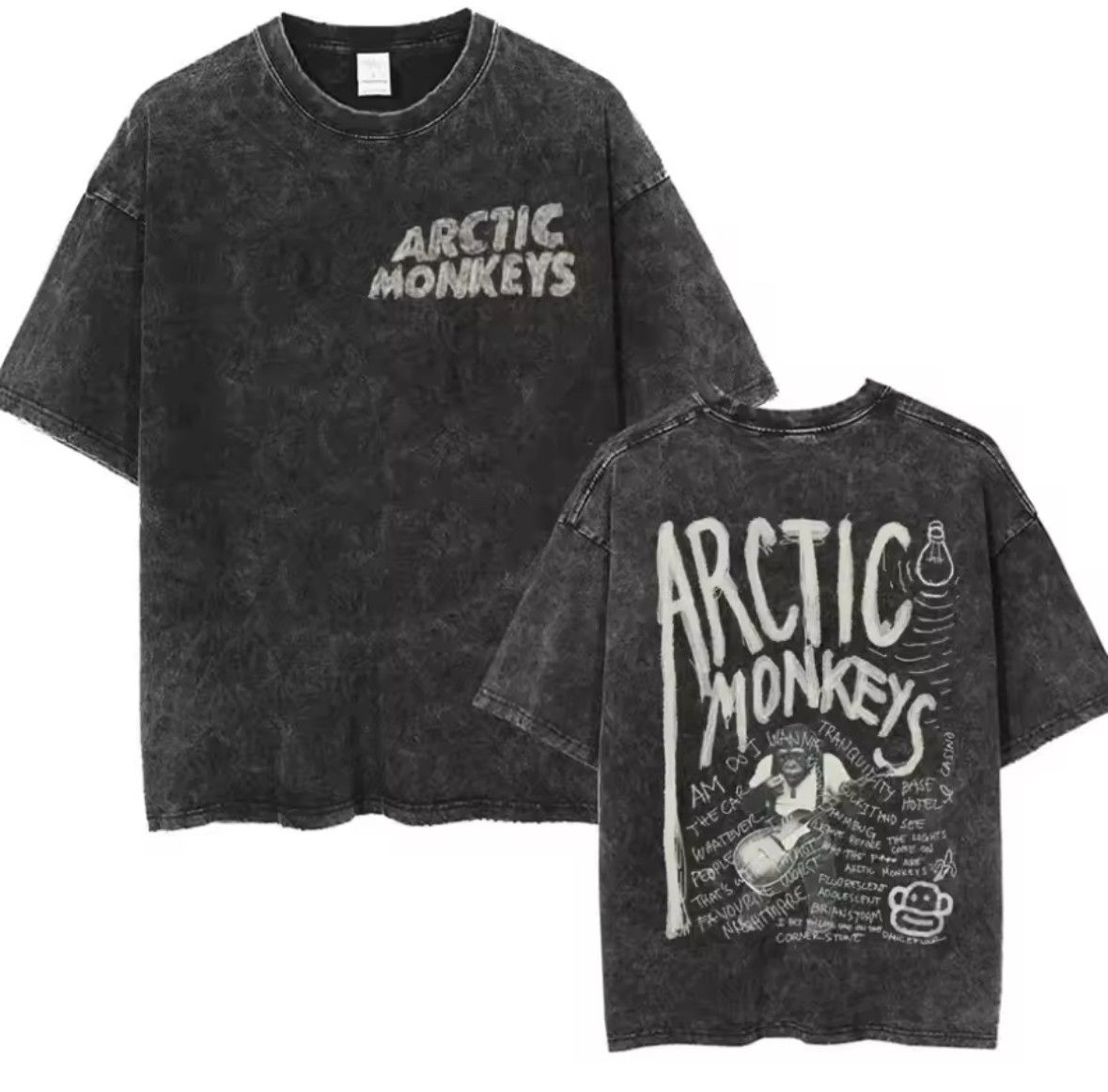 Japanese Brand Y2K Vintage Monkey Rock Print Washed Short Sleeve T-Shirt Size US XXL / EU 58 / 5 - 1 Thumbnail
