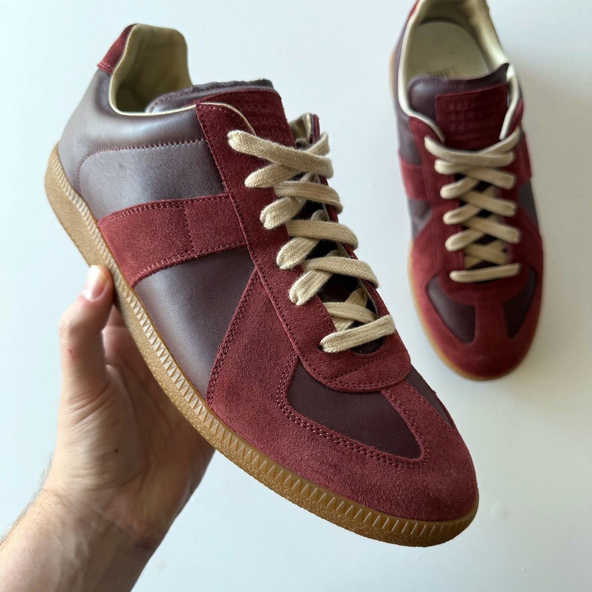 Maison Margiela 2015 Maison Margiela Burgundy Oxblood GATs Size US 10 / EU 43 - 14 Thumbnail
