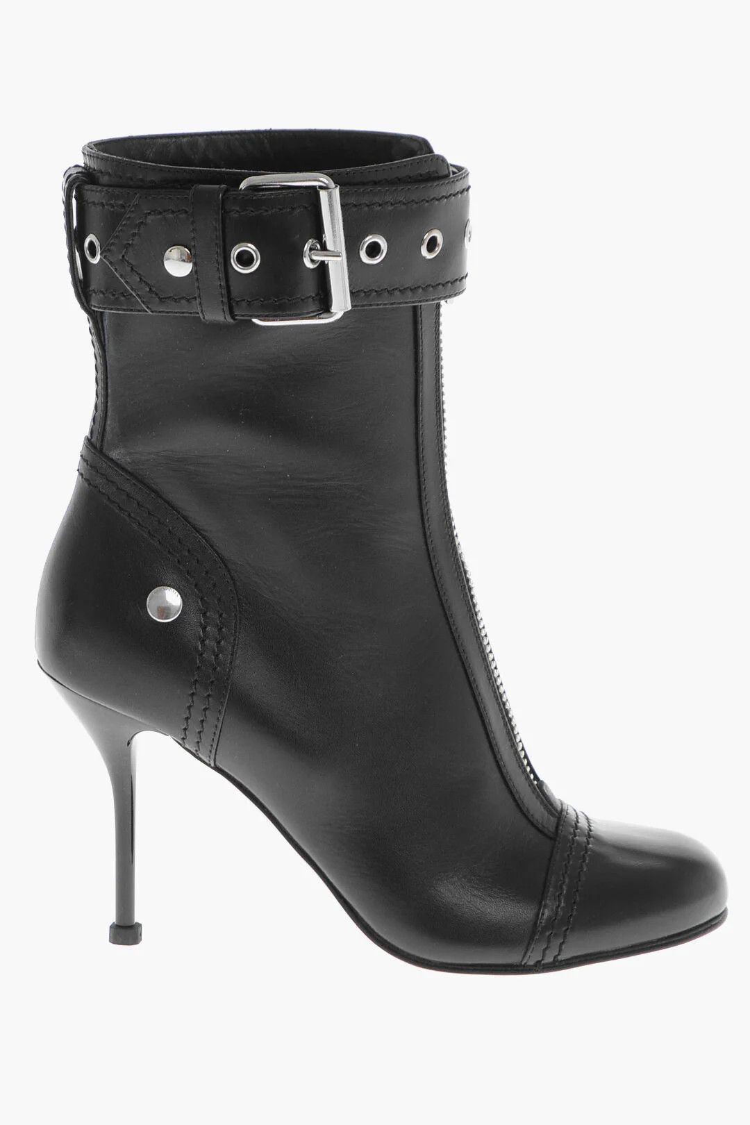 Alexander McQueen og1mm0426 Leather Zip-Up Ankle Boots in Black Size US 6 / IT 36 - 1 Thumbnail