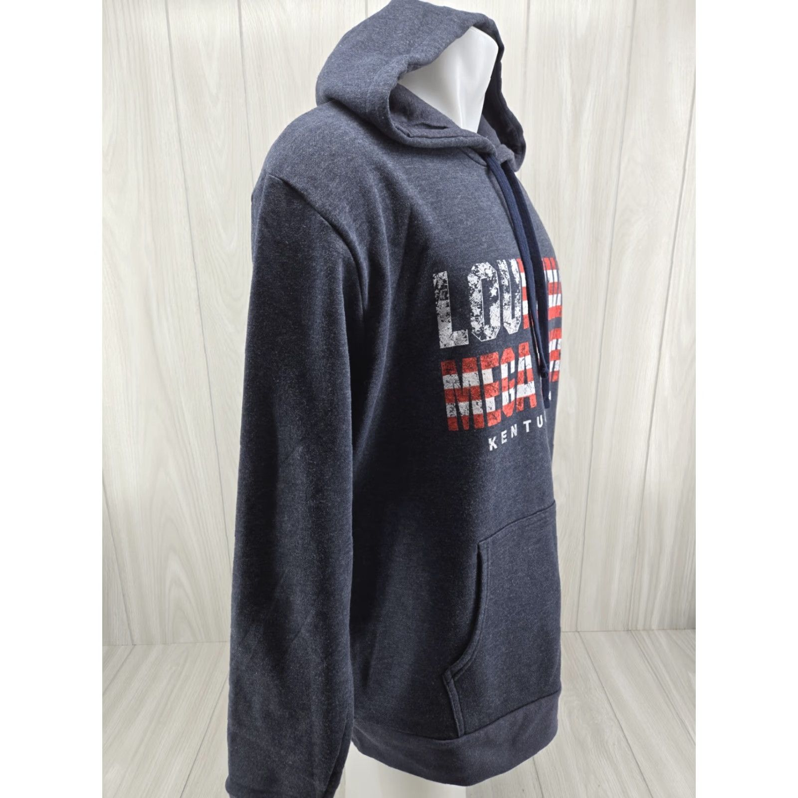 Next Level VINTAGE Louisville Mega Cavern Hoodie Mens XL Blue Pullover Size US XL / EU 56 / 4 - 6 Thumbnail