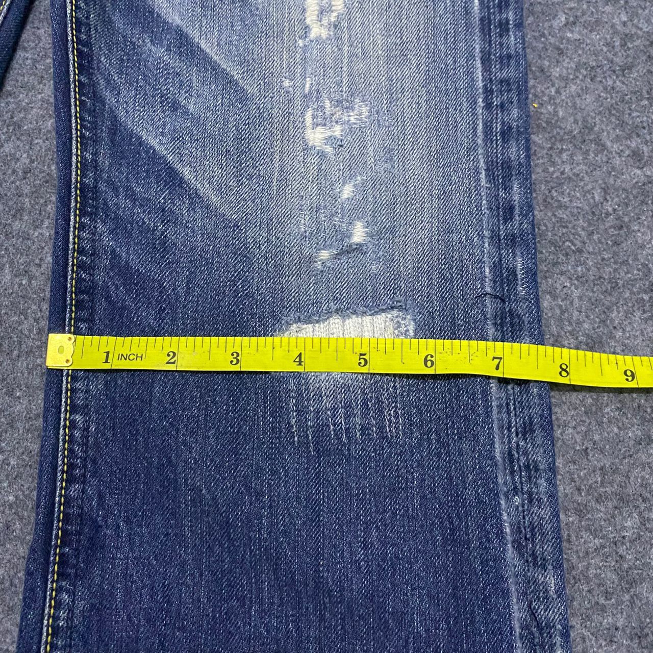 Le Grande Bleu (L.G.B.) 💥Best Offer💥Vintage Blue Blue Japan FlareDistressed Denim Size US 31 - 5 Thumbnail