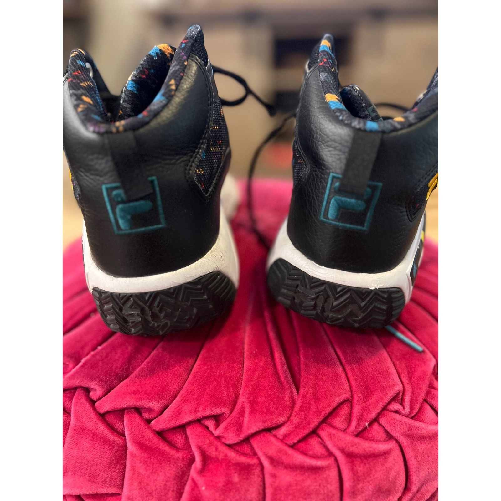 Fila FILA Basketball Shoes Aztec Print High Top Sneakers Athletic Size US 7 / IT 37 - 7 Thumbnail