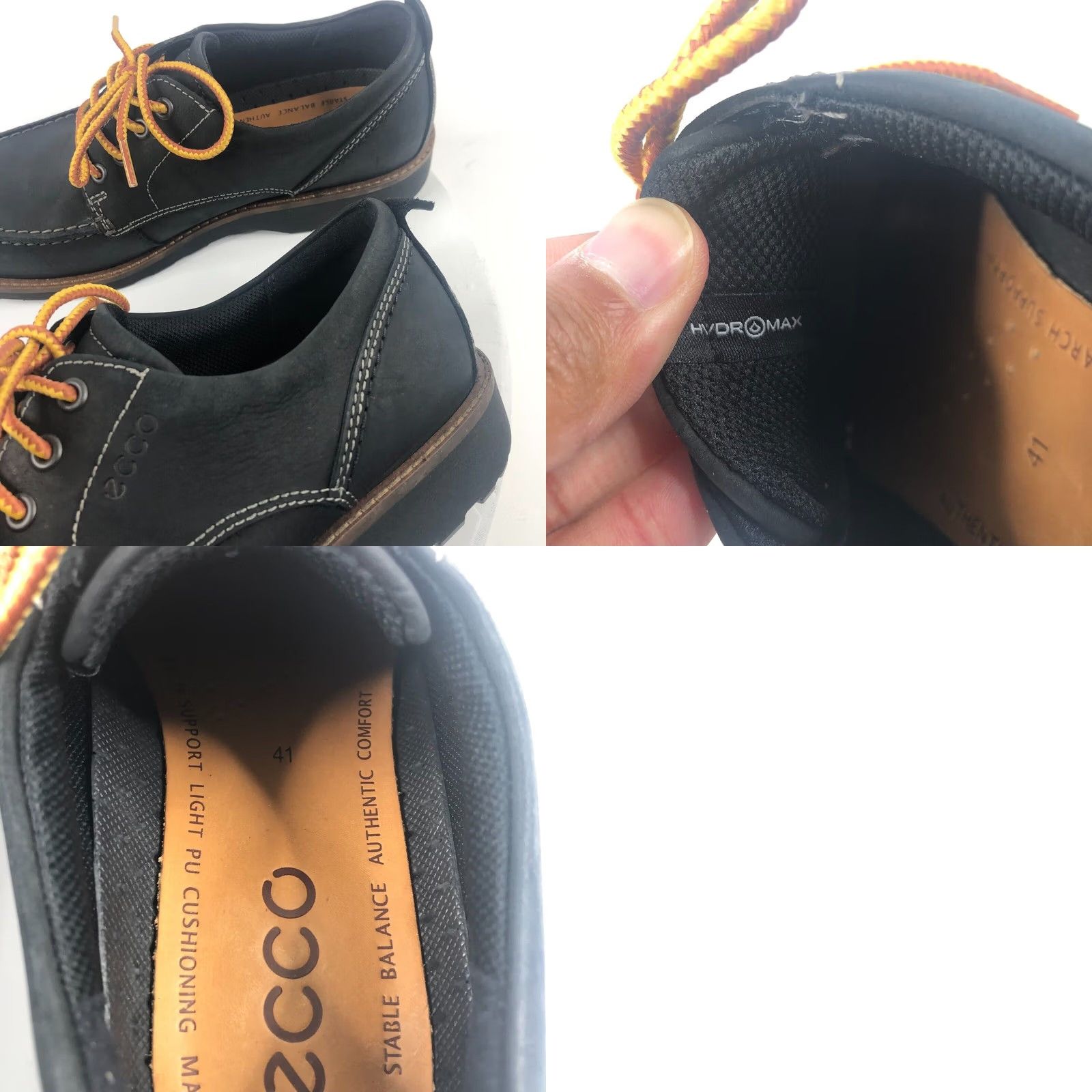 Ecco Ecco Hydromax Moc Toe Lace Up Mens Size 7/7.5 US Navy Blue 41 EUC EU Shoe Lace Up Leather Formal Boots B Solid Navy Mens Size US 7 / EU 40 - 8 Thumbnail