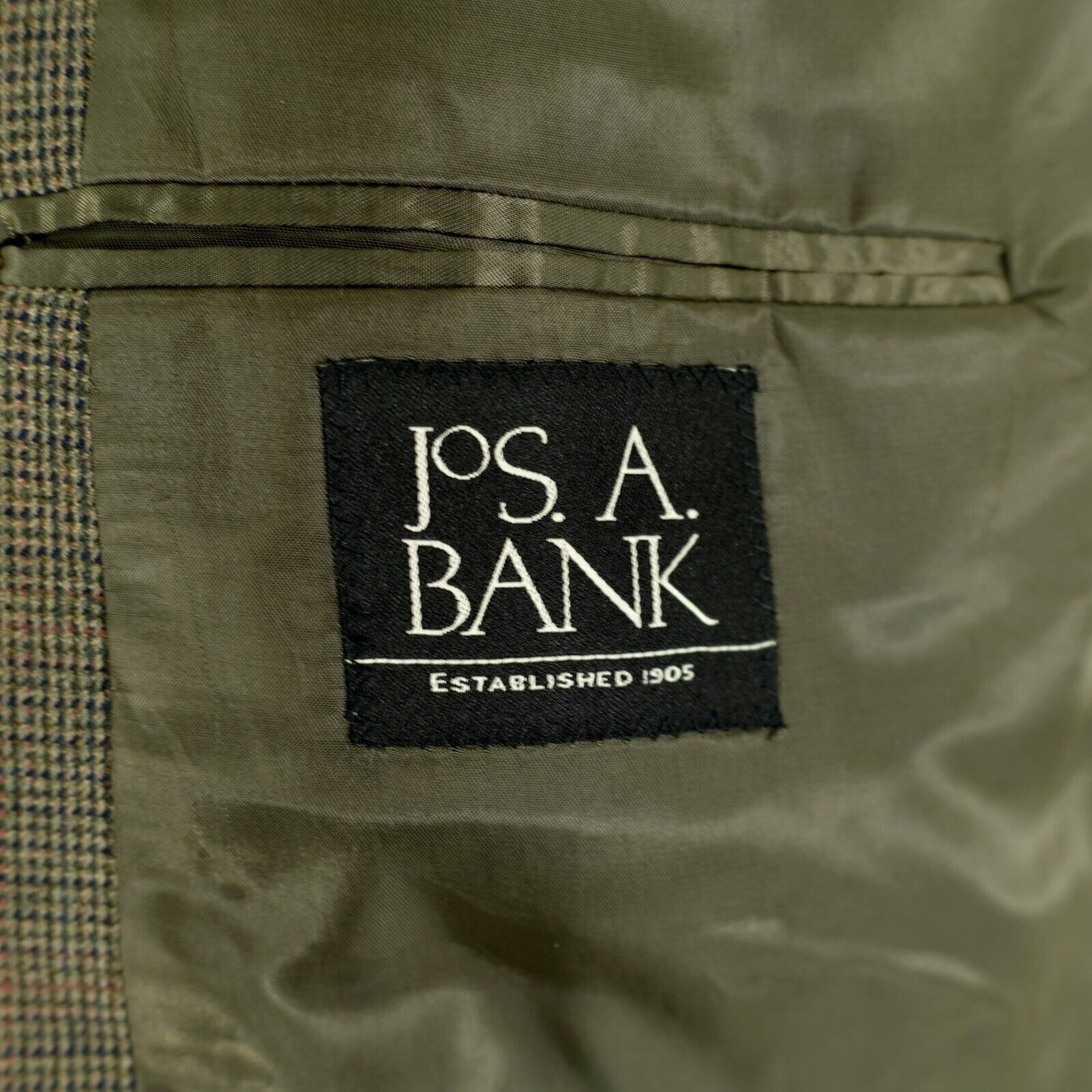Jos. A. Bank Jos A Bank Thick Wool Green Blue Brown Check Windowpane 2 Bu Size 44R - 10 Thumbnail