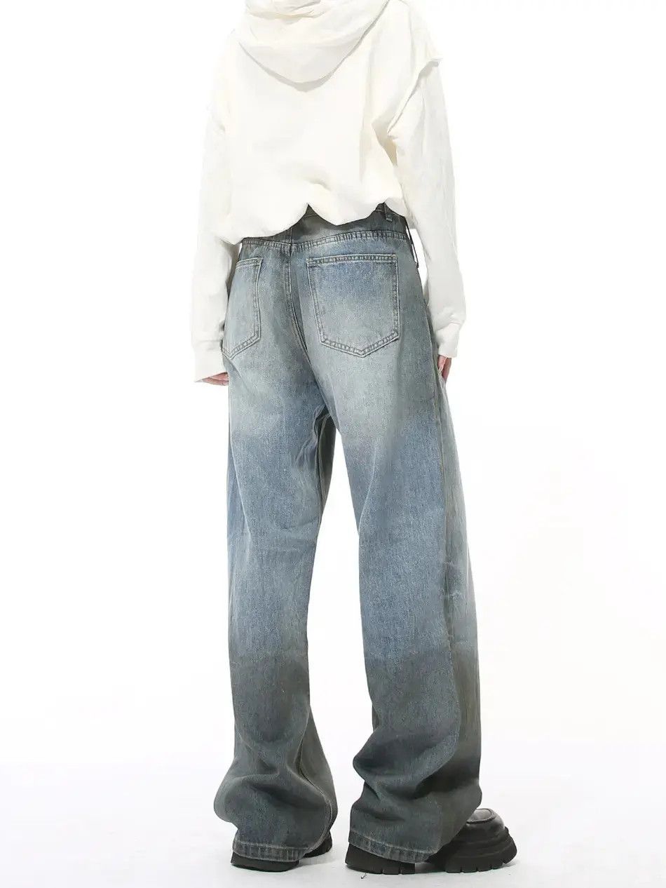 Japanese Brand Retro loose dirty dyed high street jeans Size US 32 / EU 48 - 2 Thumbnail