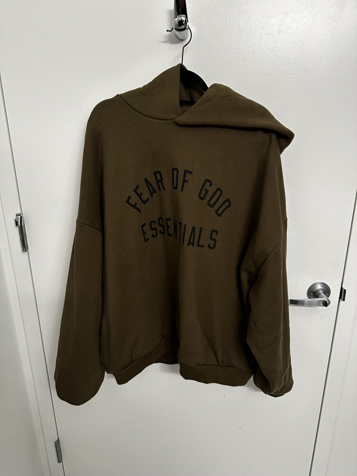 Olive Green Fear Of God Essentials Hoodie