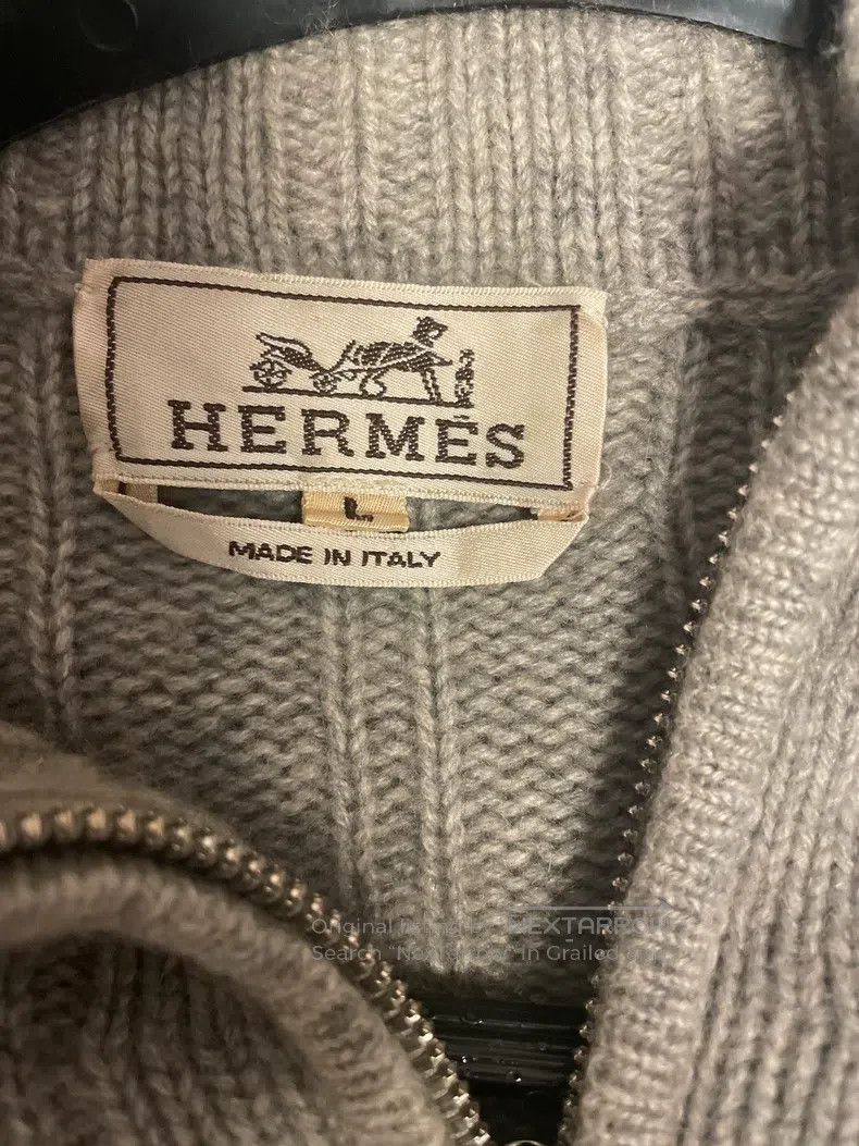 Hermes Hermes Knitted cashmere sweater/cardigan with zipper Size US L / EU 52-54 / 3 - 3 Thumbnail