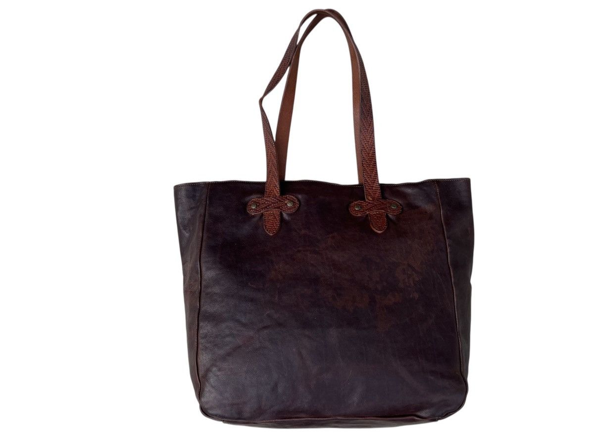 Buttero Vintage Buttero Italy Distressed Patina Leather Tote Bag Size ONE SIZE - 11 Thumbnail