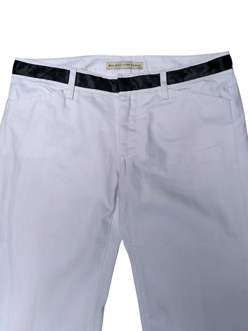 Balenciaga × Vintage White Pants Black Striped Balenciaga Size 25" / US 0 / IT 36 - 3 Thumbnail