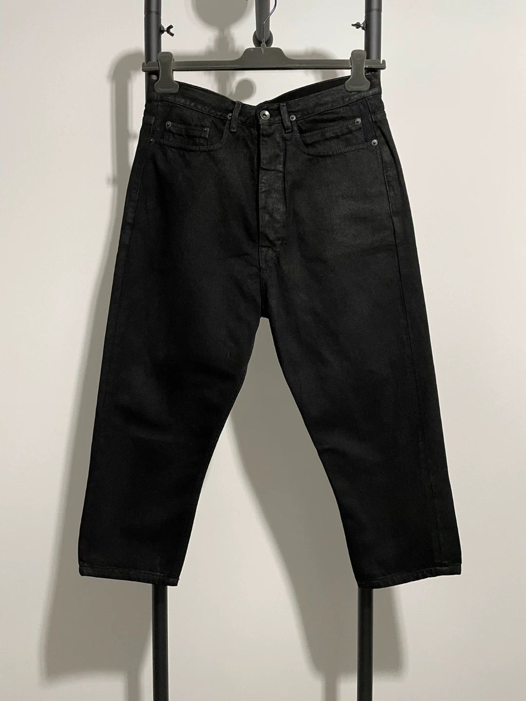 Rick Owens rick owens black denim cropped pants Size US 30 / EU 46 - 1 Thumbnail