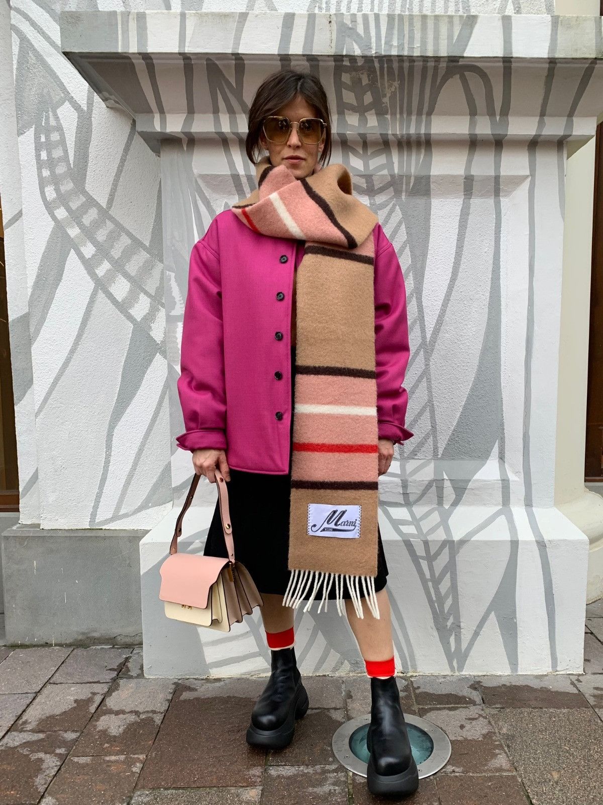 Marni o1f1d3z0725 Size: OS / Striped Scarf in Multicolor Size ONE SIZE - 1 Thumbnail