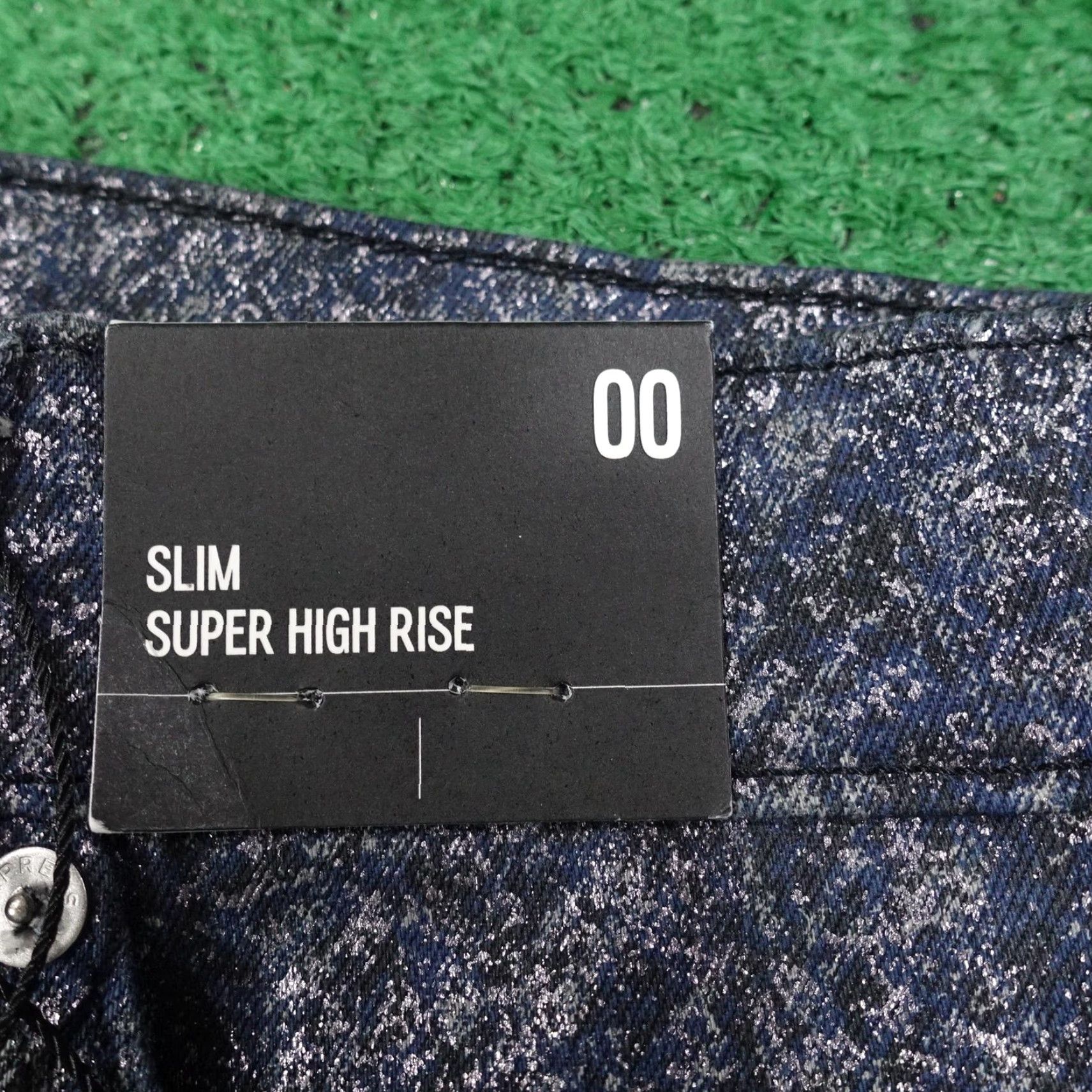 Express EXPRESS Jeans Women Slim Super High Rise 00 Blue Black Speckled Denim 27" Inseam Contemporary Stretch Womens Jeans Size 24" / US 00 / IT 34 - 3 Thumbnail