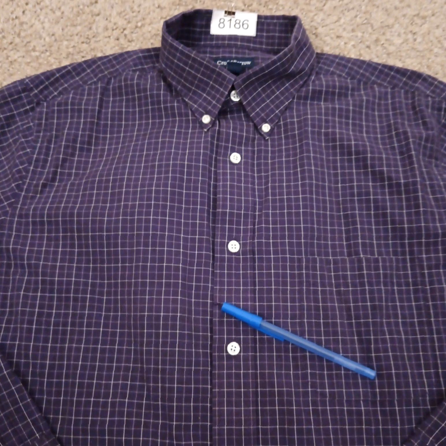 Croft & Barrow Croft & Barrow Shirt Mens Large Purple Plaid Long Sleeve Button Down Size US L / EU 52-54 / 3 - 2 Thumbnail