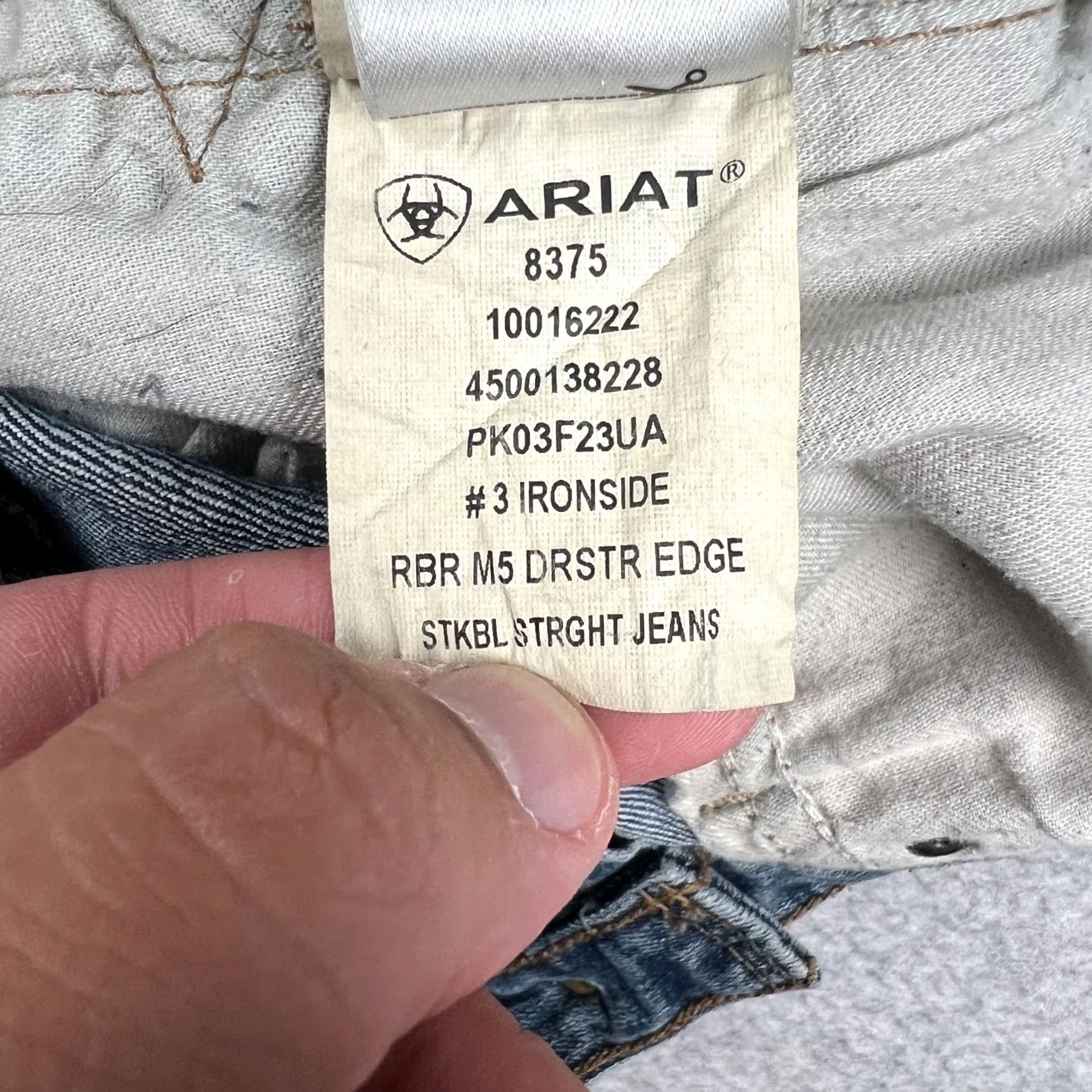 Ariat Ariat Rebar M5 Straight Jeans Stretch Denim 33x32 Mens Blue Western Pants Size US 33 - 5 Thumbnail
