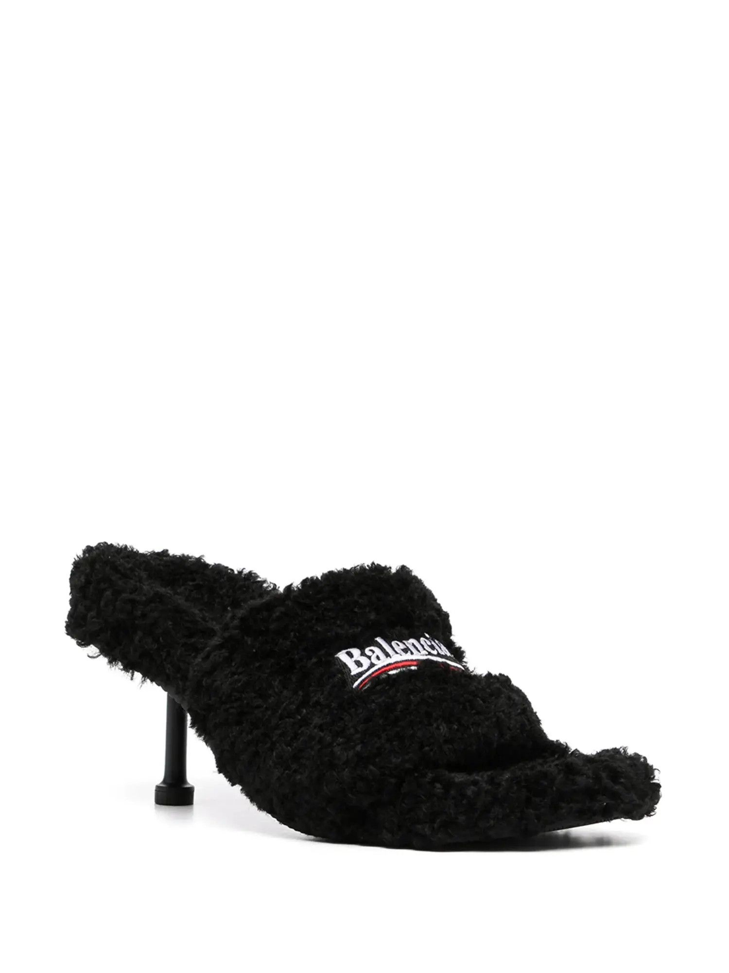 Balenciaga o1mt1gz0924 Furry 80mm Sandals in Black Size US 9 / IT 39 - 2 Thumbnail