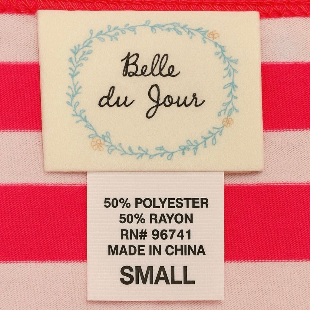 Other Belle du Jour Pink & White Striped Cropped Tee Shirt Women’s Size S / US 4 / IT 40 - 4 Thumbnail