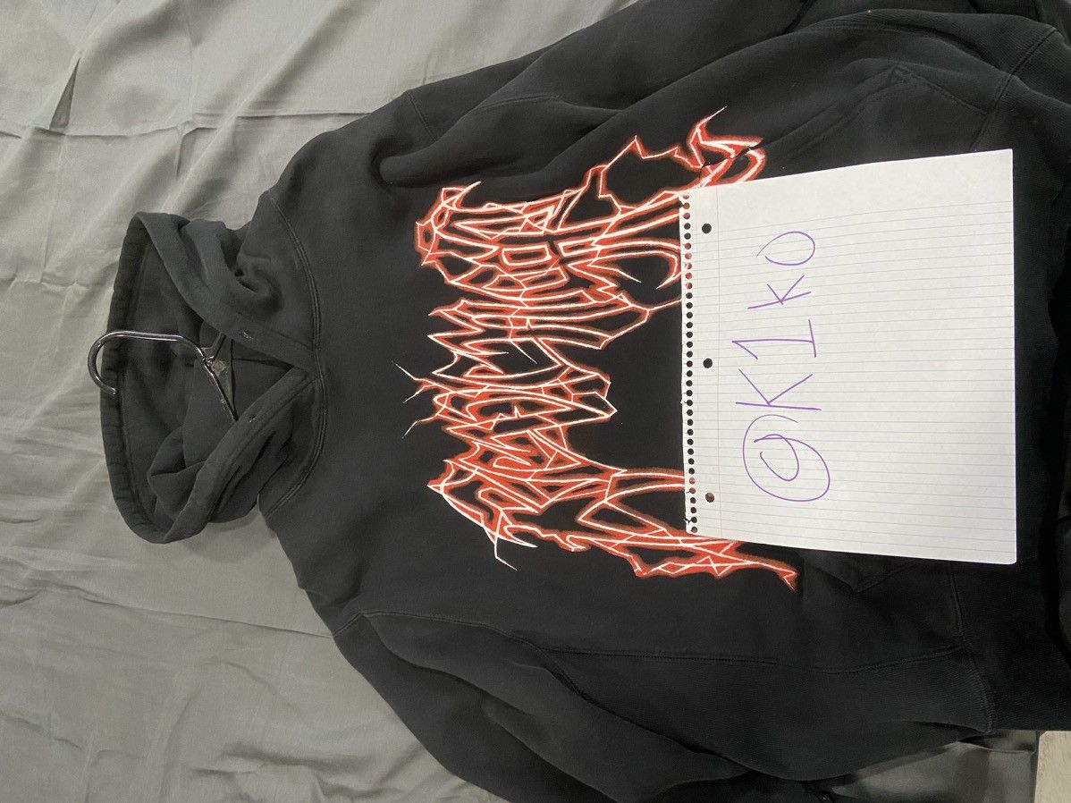 image of Revenge Lightning Logo Black Hoodie, Men's (Size XL)