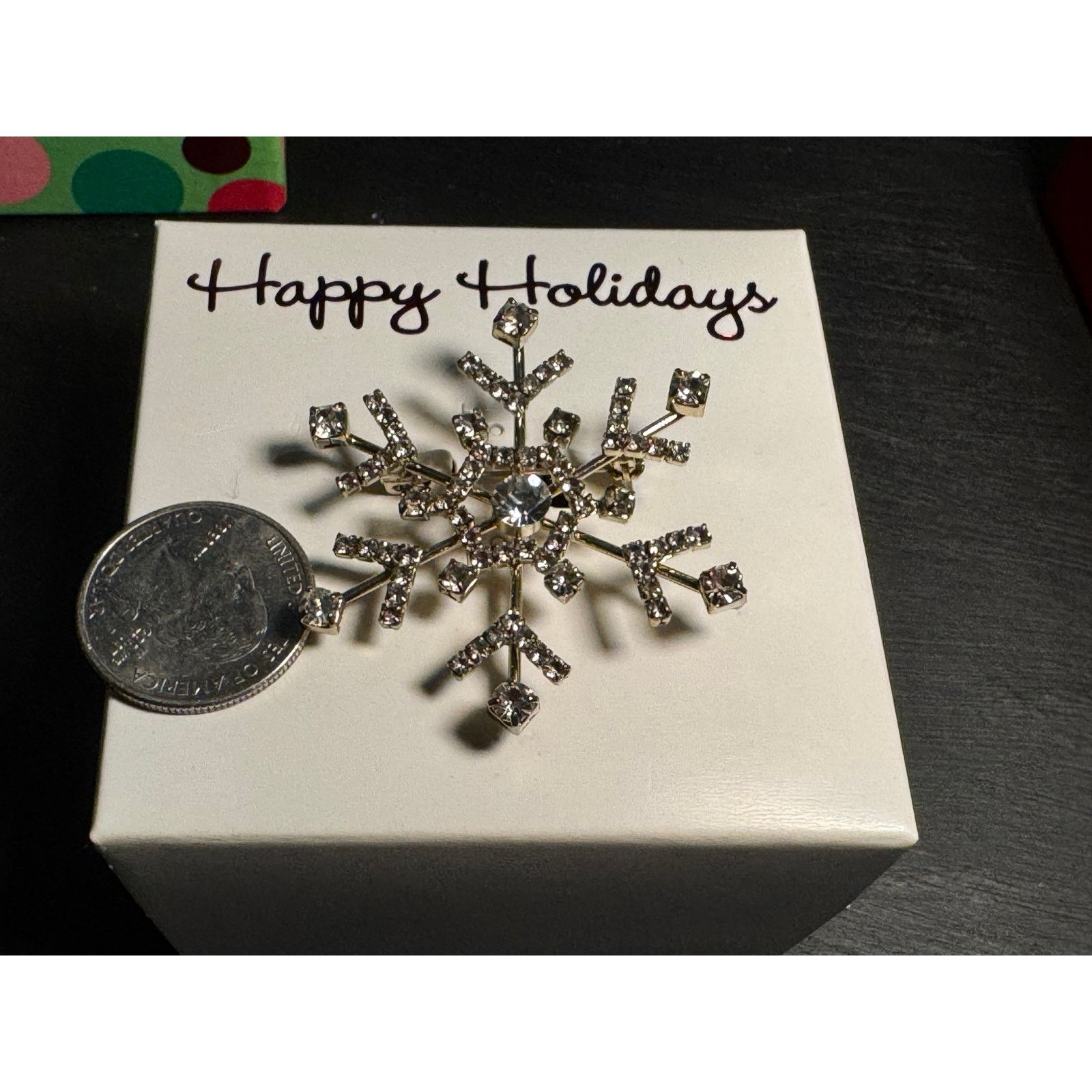 Other Vintage Rhinestone Snow Flake Brooch New Old Stock Size ONE SIZE - 4 Thumbnail