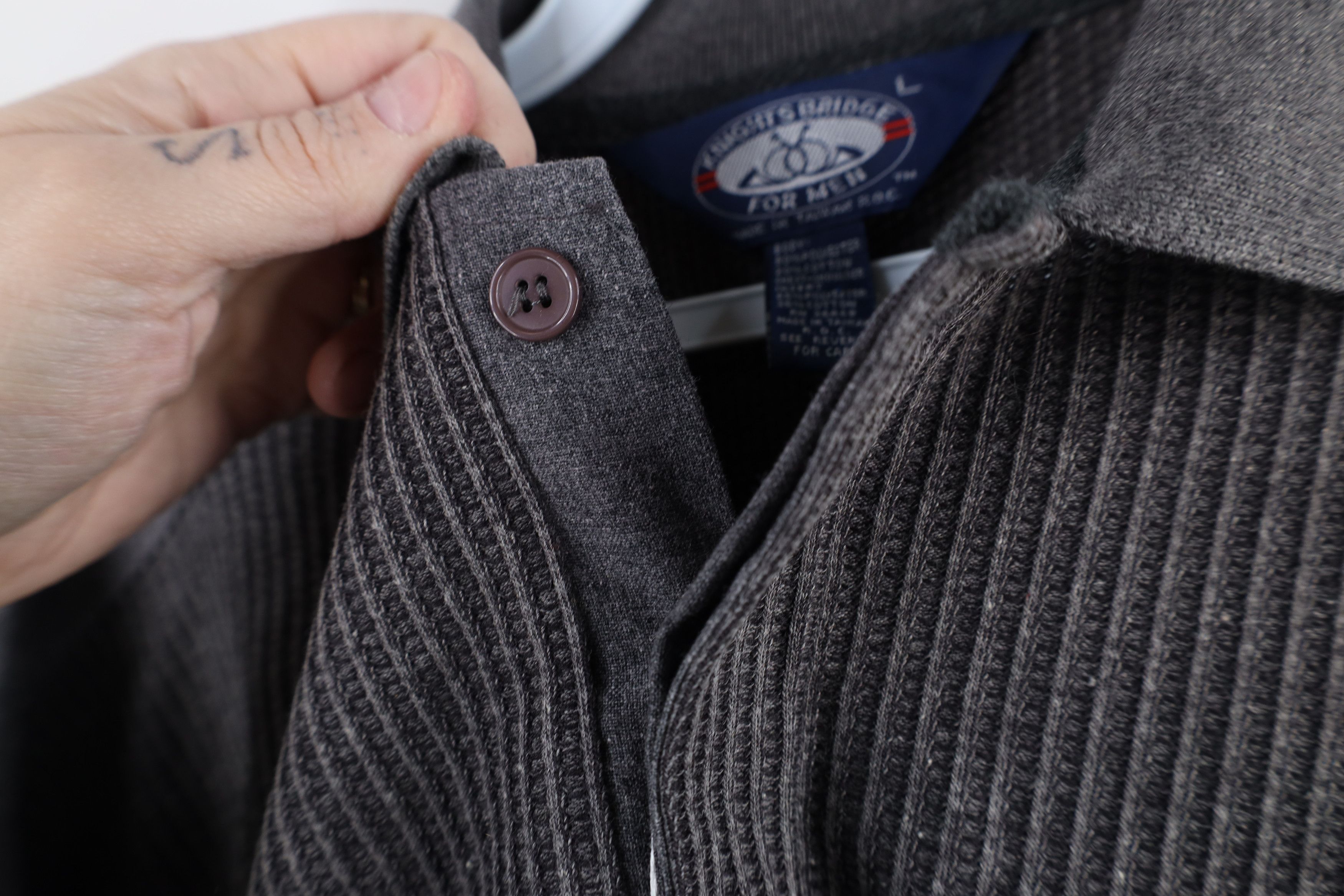 Vintage Deadstock Vintage 90s Streetwear Ribbed Knit Pullover Polo Size US L / EU 52-54 / 3 - 10 Thumbnail