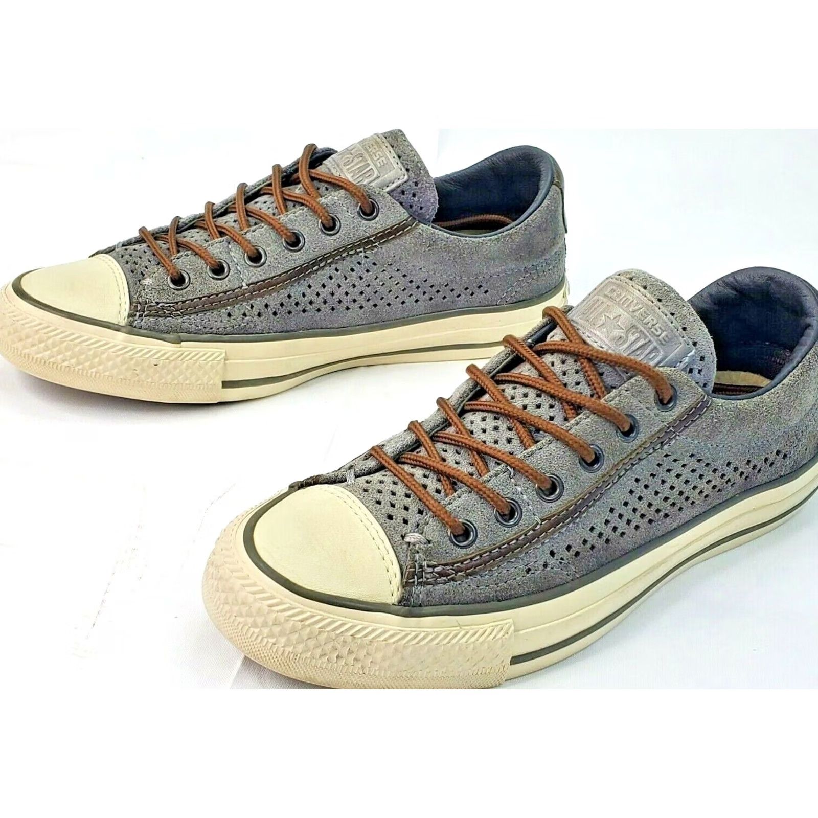Converse CONVERSE John Varvatos Chuck Taylor Perforated Suede Leather Women Gray Size 6 - Nike? Size US 6 / IT 36 - 3 Thumbnail