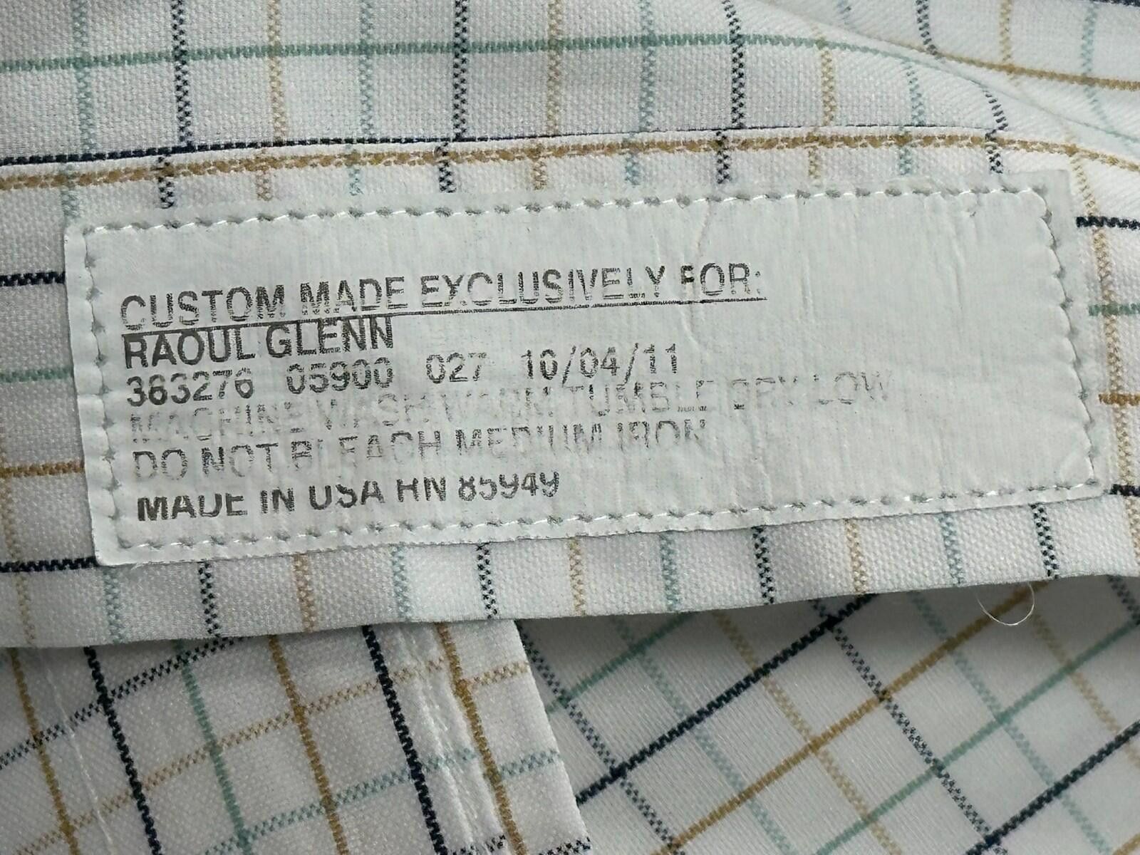 Tom James Tom James Executive Collection Checked Oxford White Mens XL Size 44R - 7 Thumbnail