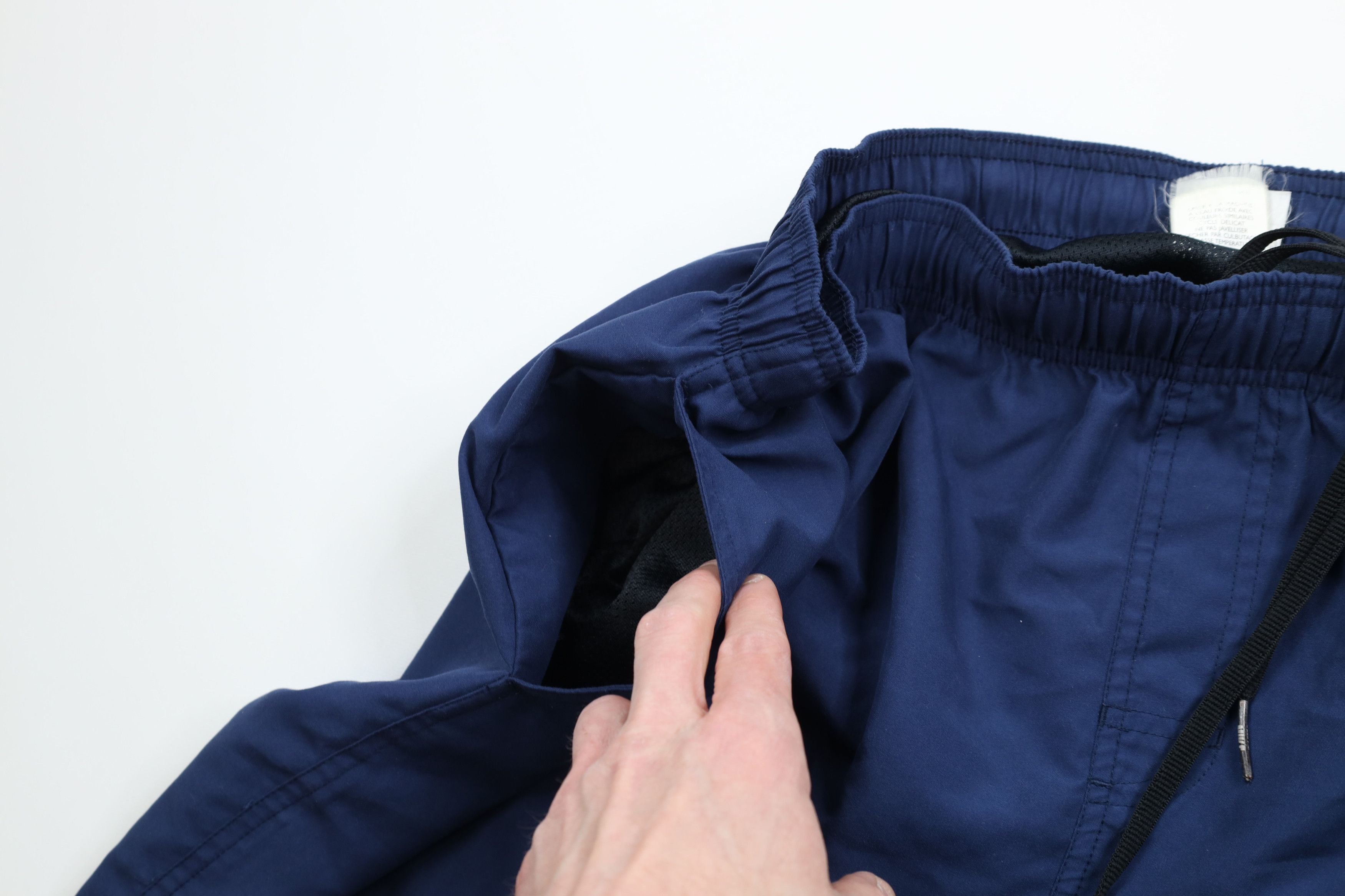 Nike × Vintage Vintage 90s Y2K Nike Scott Mini Swoosh Lined Shorts Navy Size US 34 / EU 50 - 6 Thumbnail