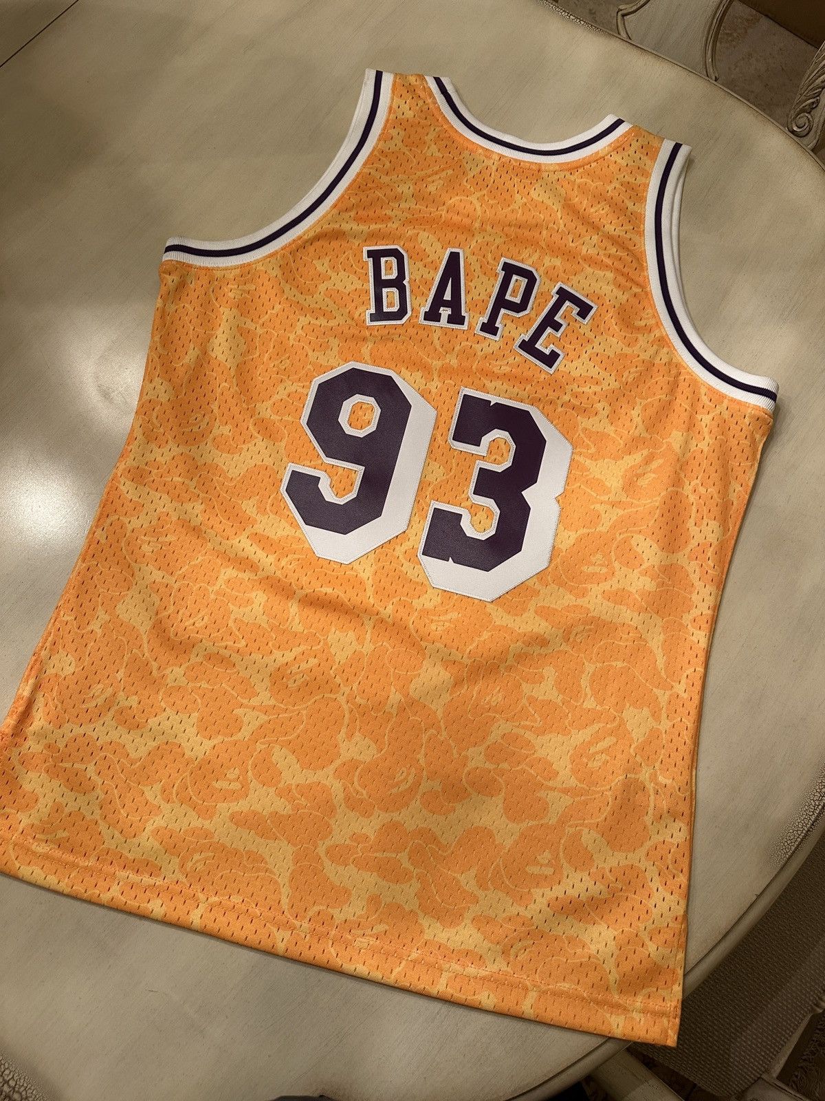 Bape × Mitchell & Ness × NBA BAPE x Mitchell & Ness Lakers ABC Basketball Swingman Jersey Size US M / EU 48-50 / 2 - 3 Thumbnail