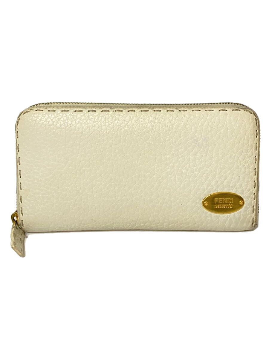 Fendi Fendi Leather Round Zipper Long Wallet White Size ONE SIZE - 1 Thumbnail