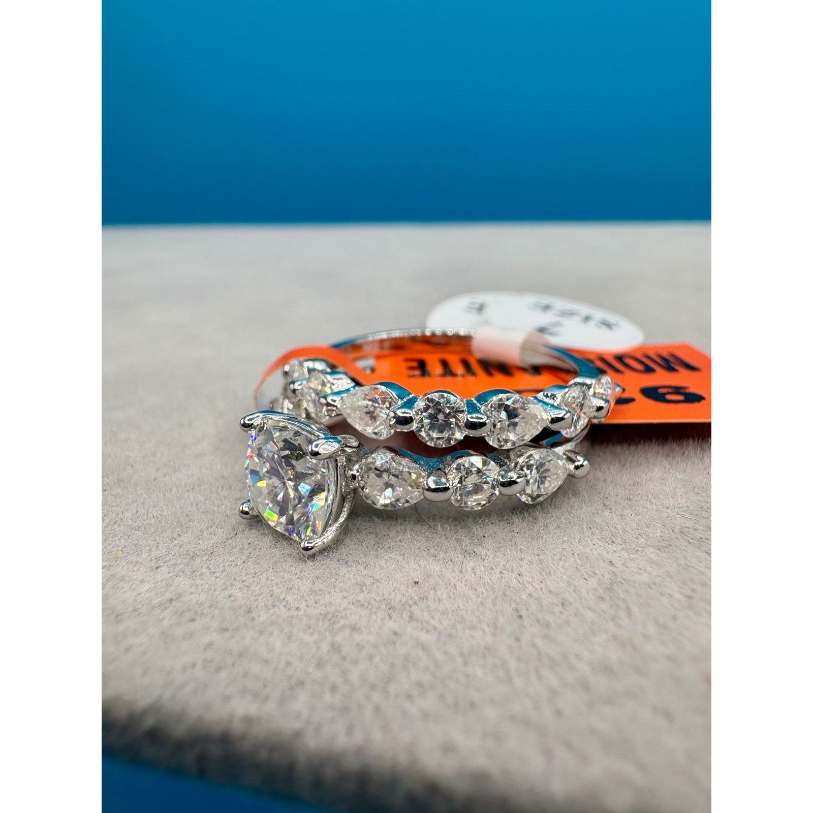 Jewelry Stunning 3.5CTW Moissanite Sterling Silver Ring Set - Size 7 Size ONE SIZE - 4 Thumbnail
