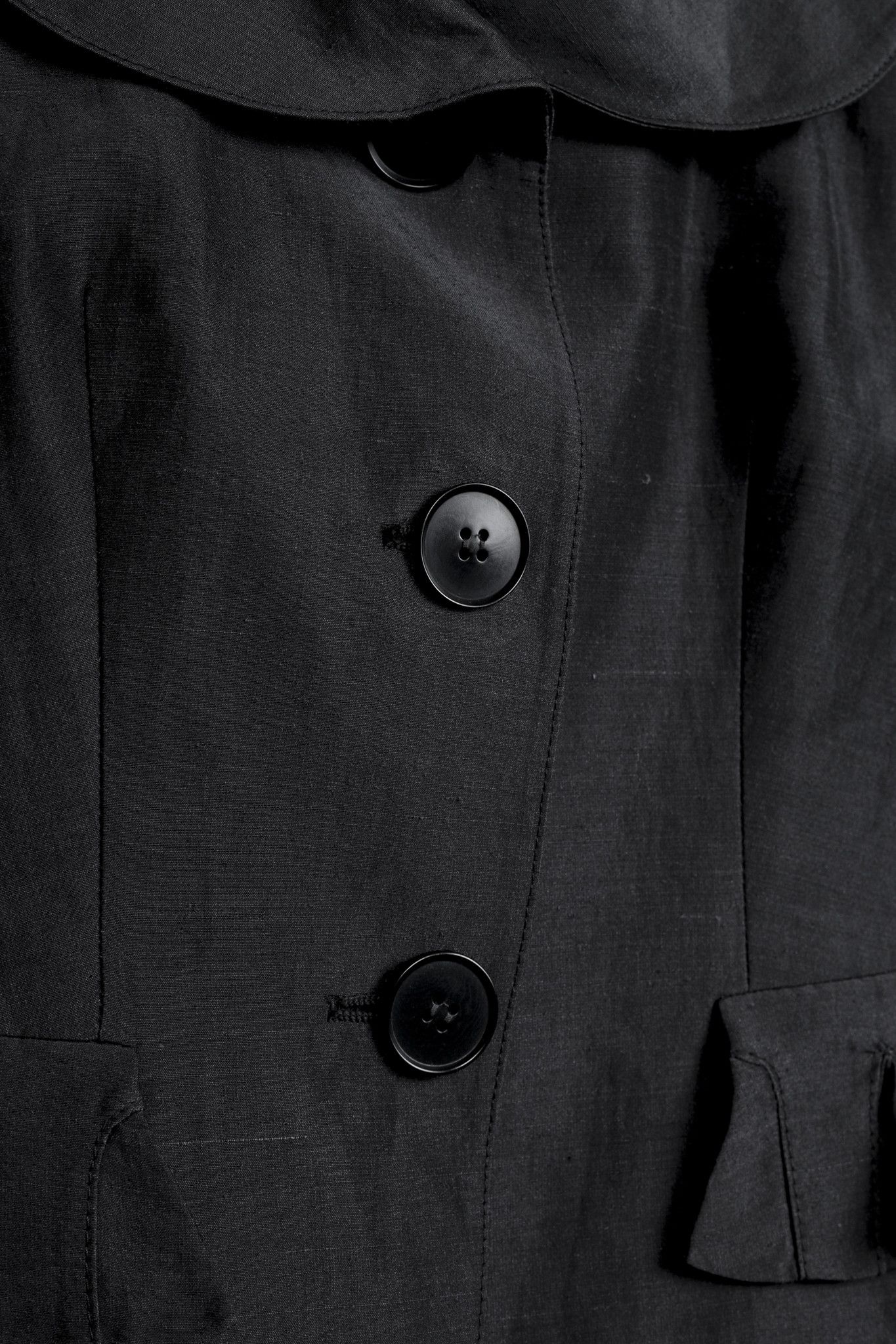 Emporio Armani Armani Ruffle Pocket Dark Grey Blazer Size S / US 4 / IT 40 - 7 Thumbnail