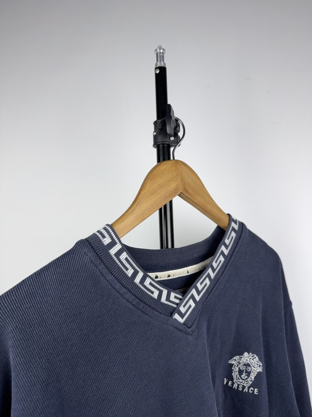 Versace Jeans Couture Vintage 90s Faded Versace Jeans Couture Medusa Knit Sweater Size US L / EU 52-54 / 3 - 4 Thumbnail
