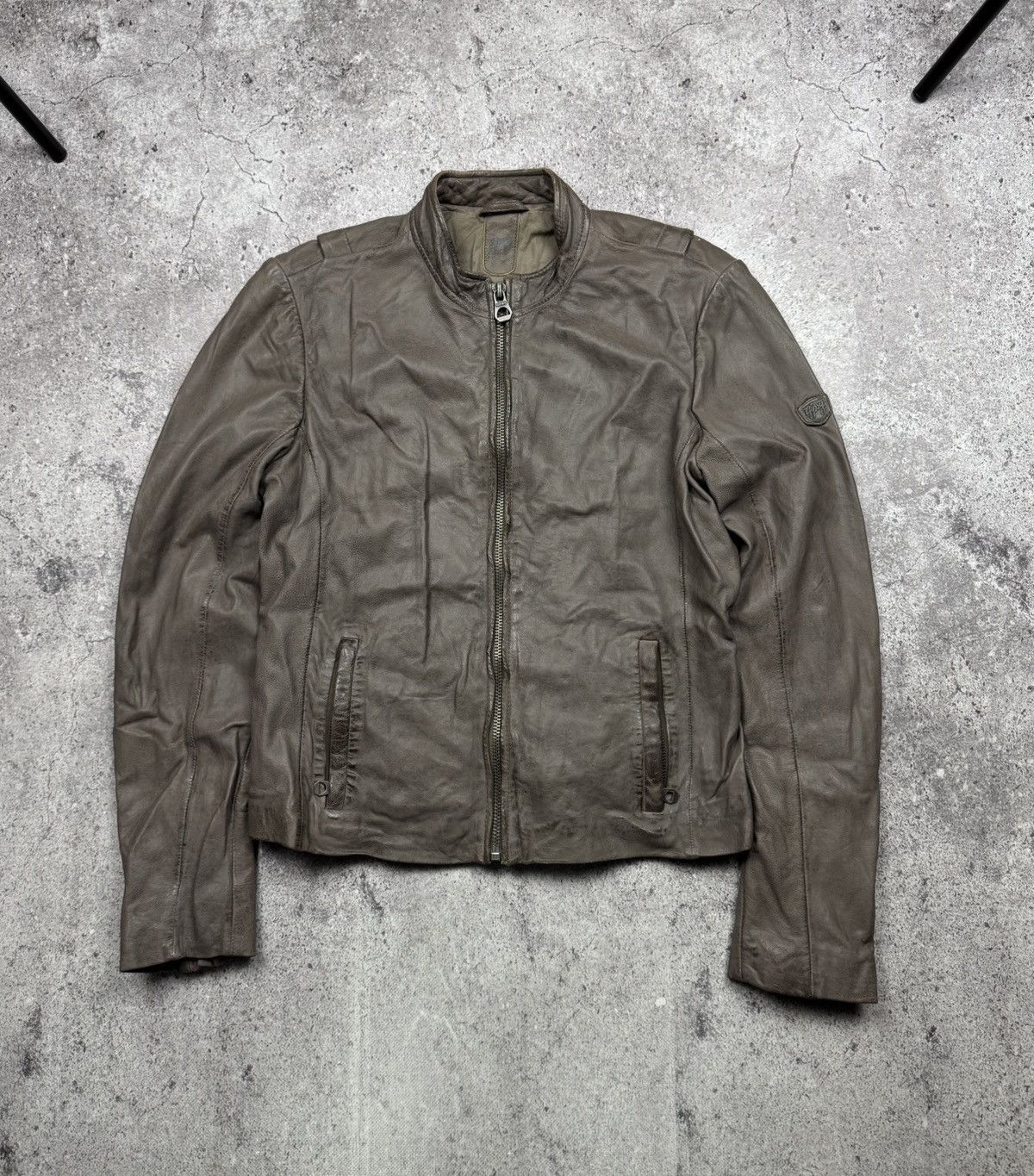 Japanese Brand Vintage Brown Leather Jacket Acne Carol Christian Poell styl Size US S / EU 44-46 / 1 - 1 Thumbnail