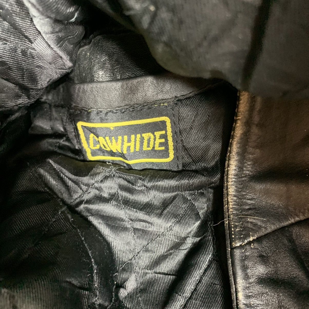 Genuine Leather 🔥🔥 VINTAGE CUIRS LEATHER BIKERS DOUBLE COLLAR JACKET Size US L / EU 52-54 / 3 - 9 Thumbnail