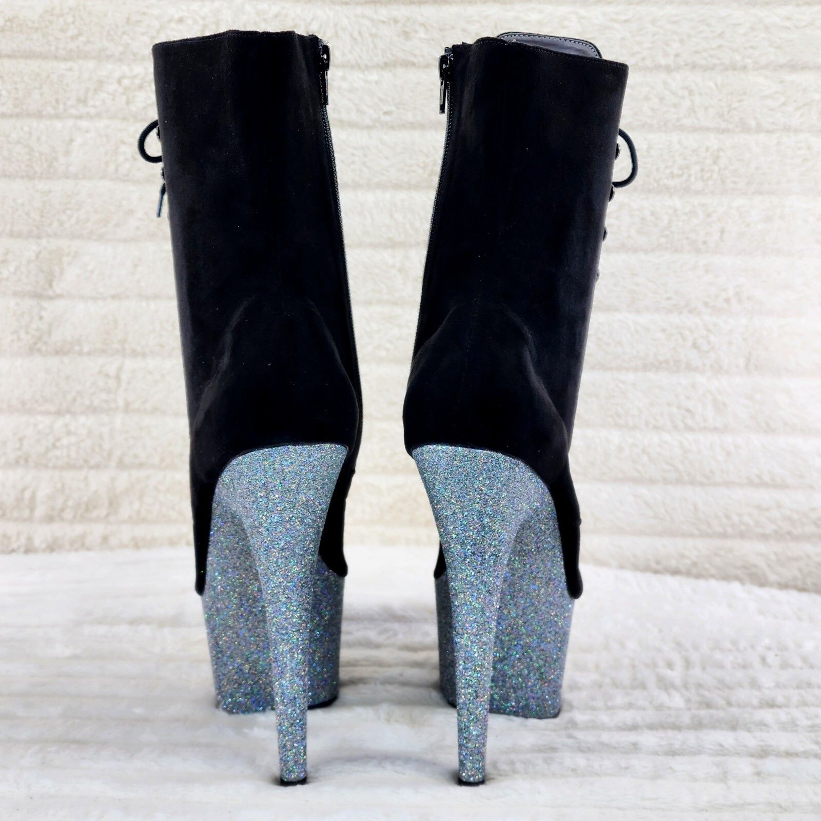 Other Adore 1020FSMG Black FS Hologram Glitter 7" High Heel Platfo Size US 11 / IT 41 - 2 Thumbnail