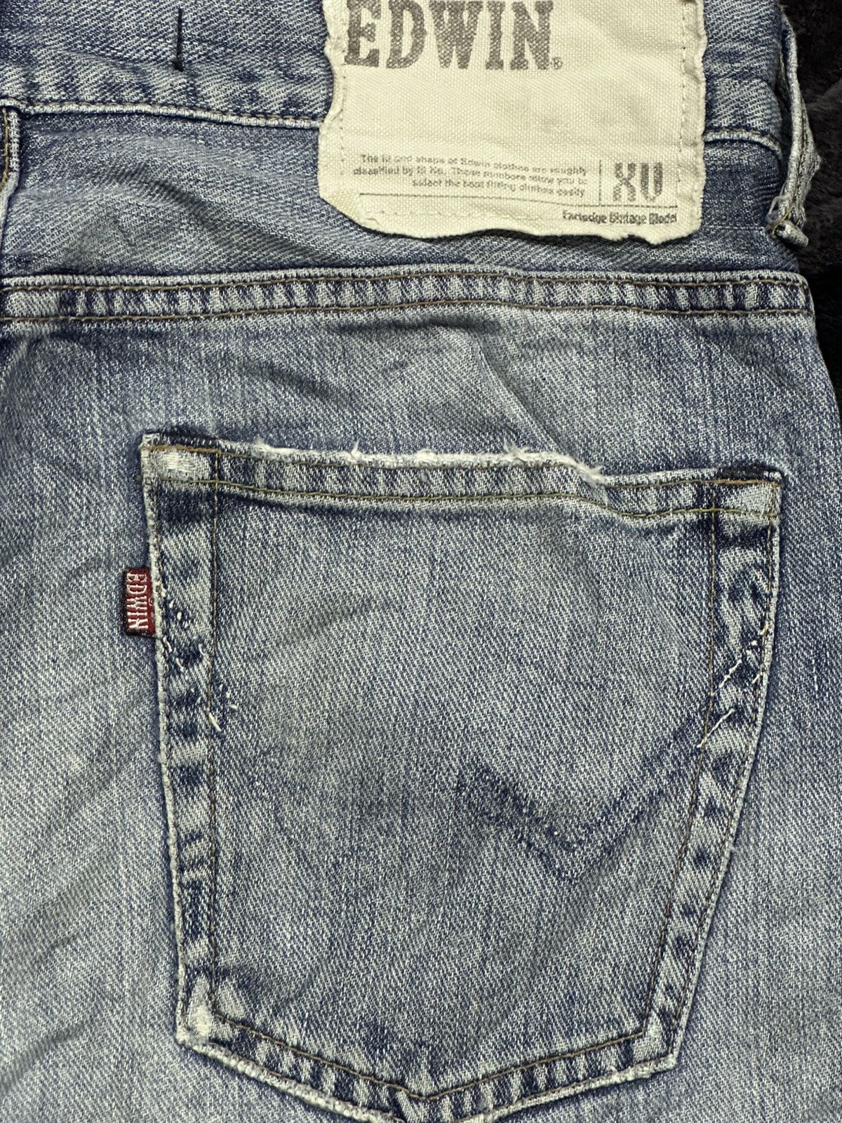Edwin Vintage Edwin XV Distressed Wideleg Style and Faded Wash Size US 32 / EU 48 - 7 Thumbnail