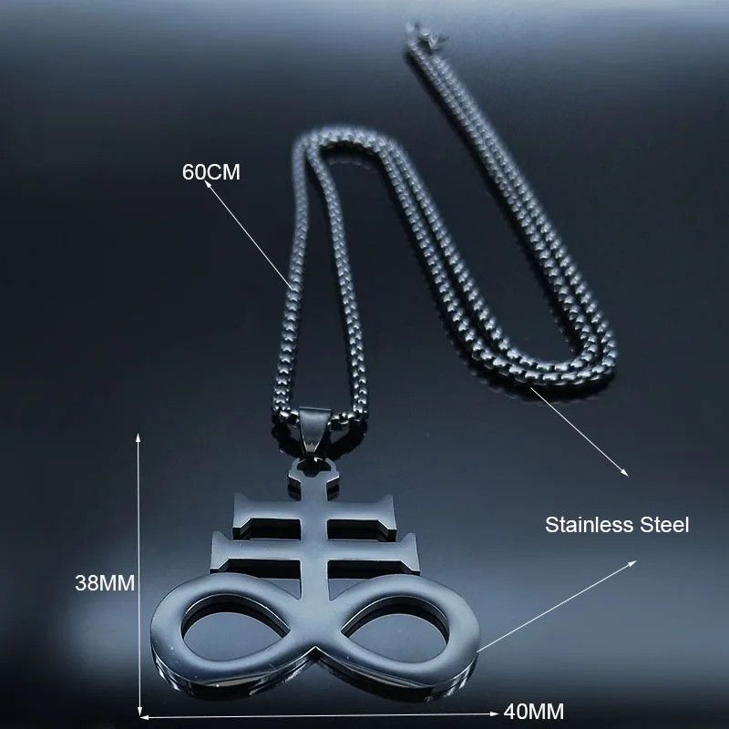 Jewelry Satan Cross Pendant Charms Necklace Emblem Talisman Size ONE SIZE - 6 Thumbnail