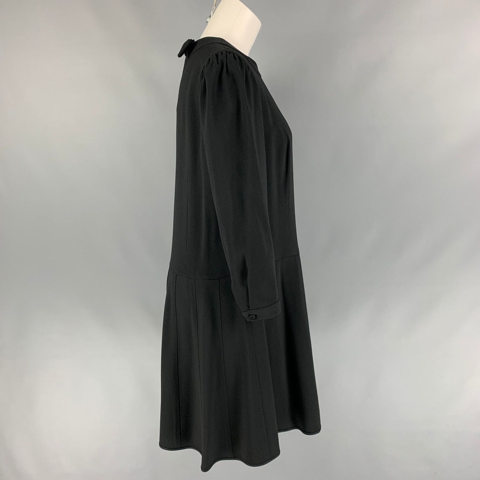 Marc Jacobs Size 6 Black Acetate / Viscose A-Line Dress Size M / US 6-8 / IT 42-44 - 3 Thumbnail