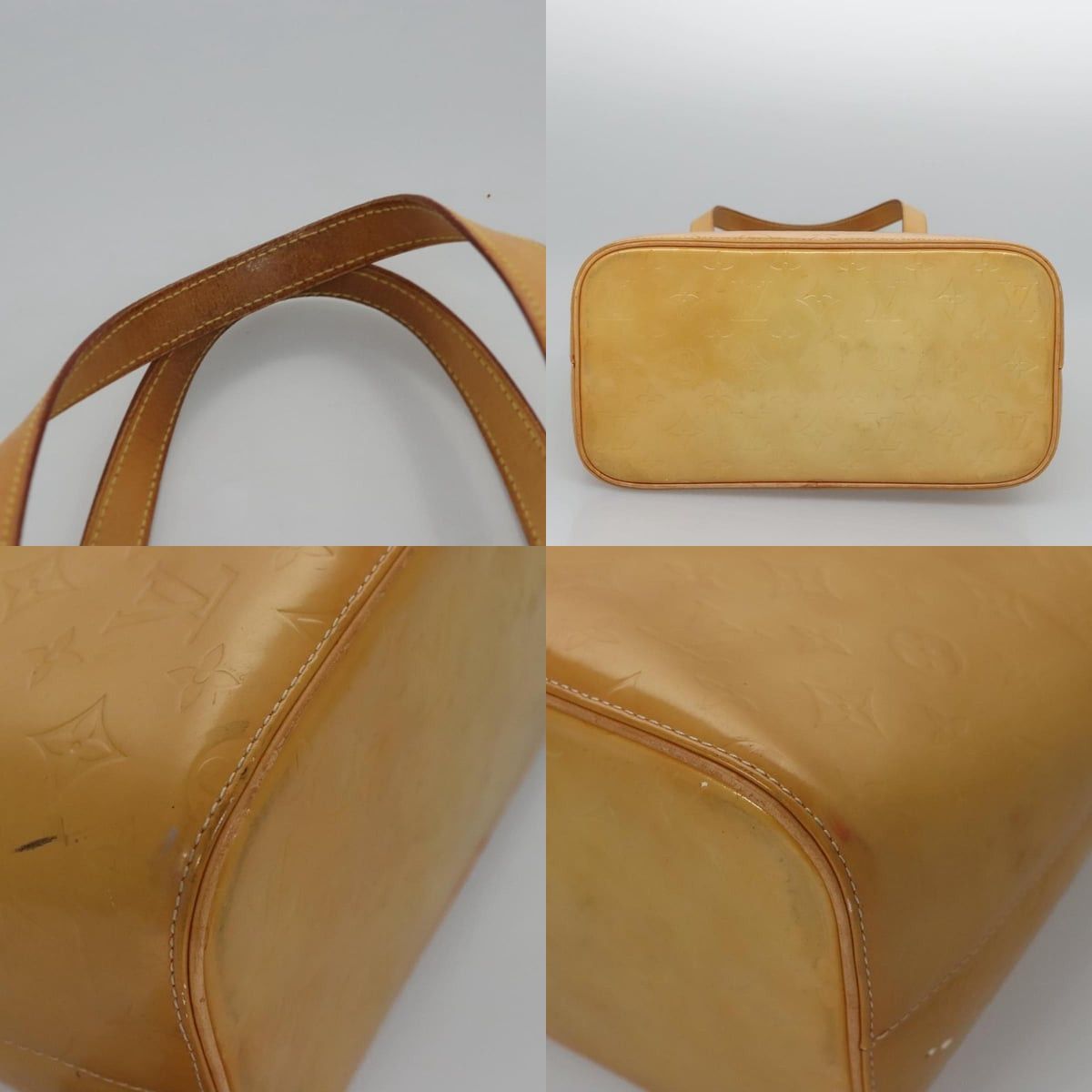 Louis Vuitton LOUIS VUITTON Monogram Vernis Houston Hand Bag Beige M91004 Size ONE SIZE - 10 Thumbnail