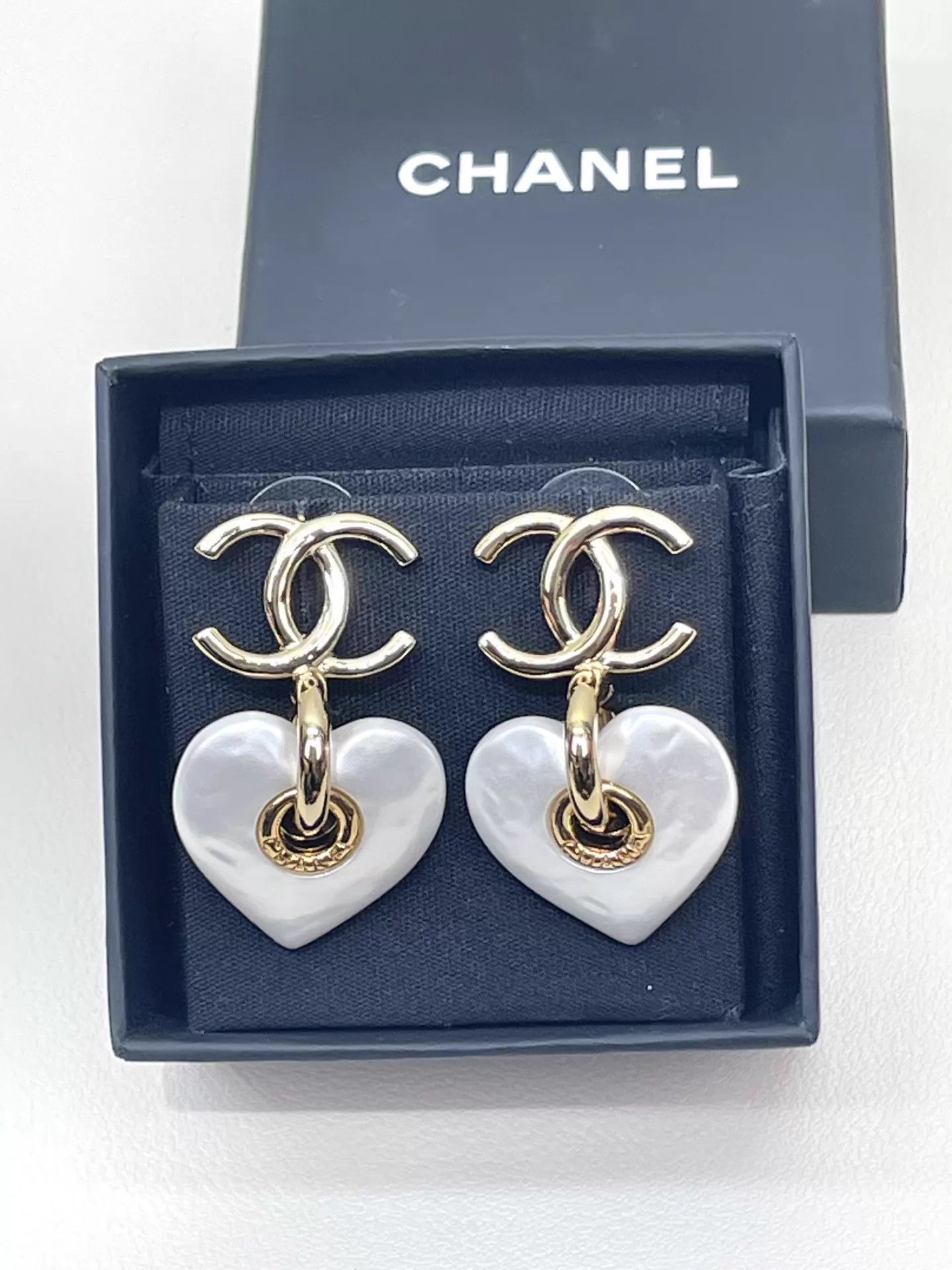 Chanel Chanel 24P Heart CC Stud Earrings 98 New Authentic Size ONE SIZE - 2 Thumbnail