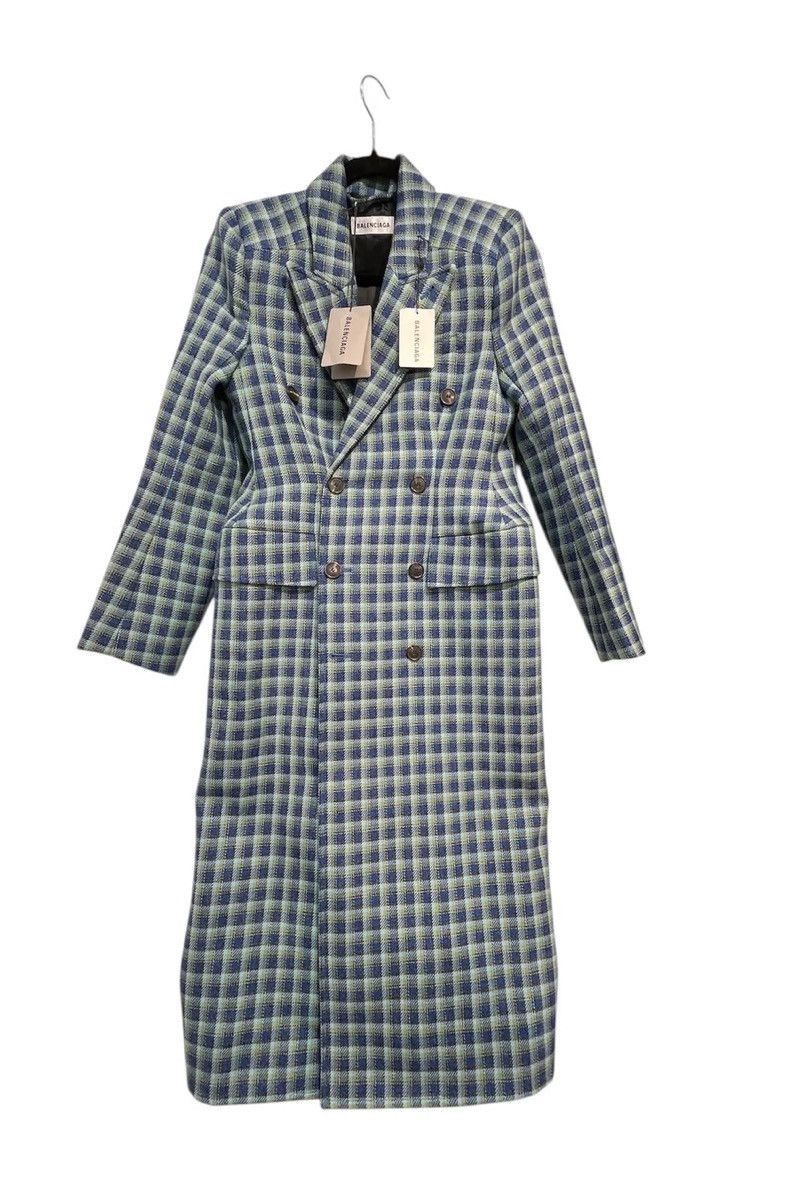 Balenciaga 🔥$3.4K VALUE🔥 Balenciaga Tweed Hourglass Wool Checked Coat Size XS / US 0-2 / IT 36-38 - 4 Thumbnail