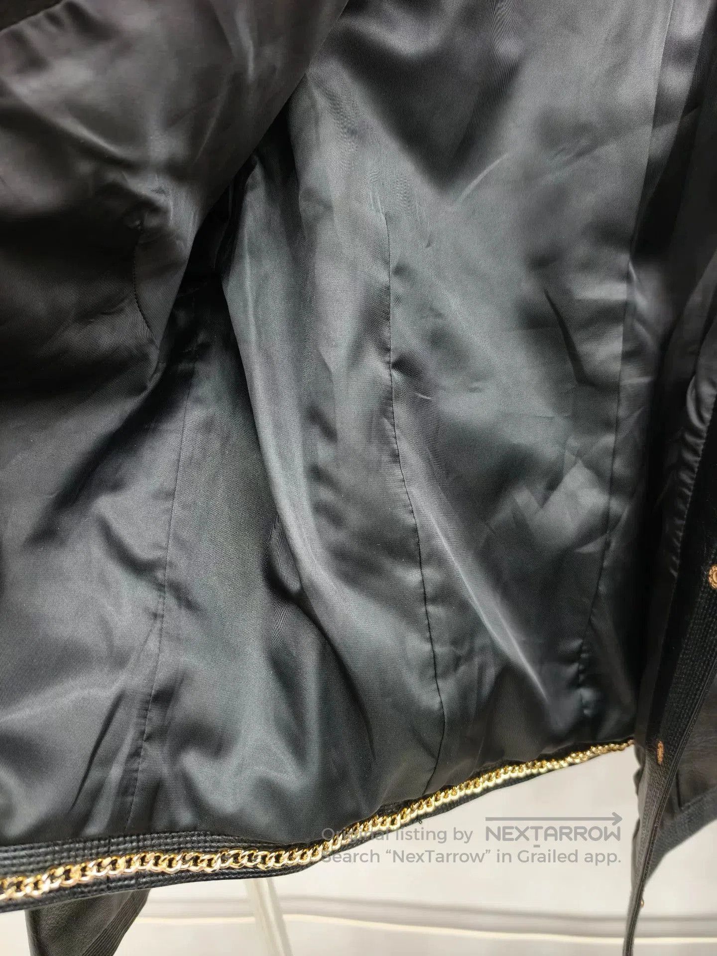 Japanese Brand Black Leather Jacket with Gold Accents. Size M / US 6-8 / IT 42-44 - 3 Thumbnail