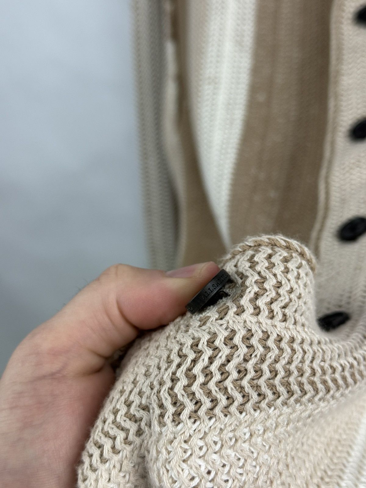 Allsaints 🇬🇧 Allsaints Knit Shirt Stripe Sweater Button Up Rare Retro Size US M / EU 48-50 / 2 - 13 Thumbnail