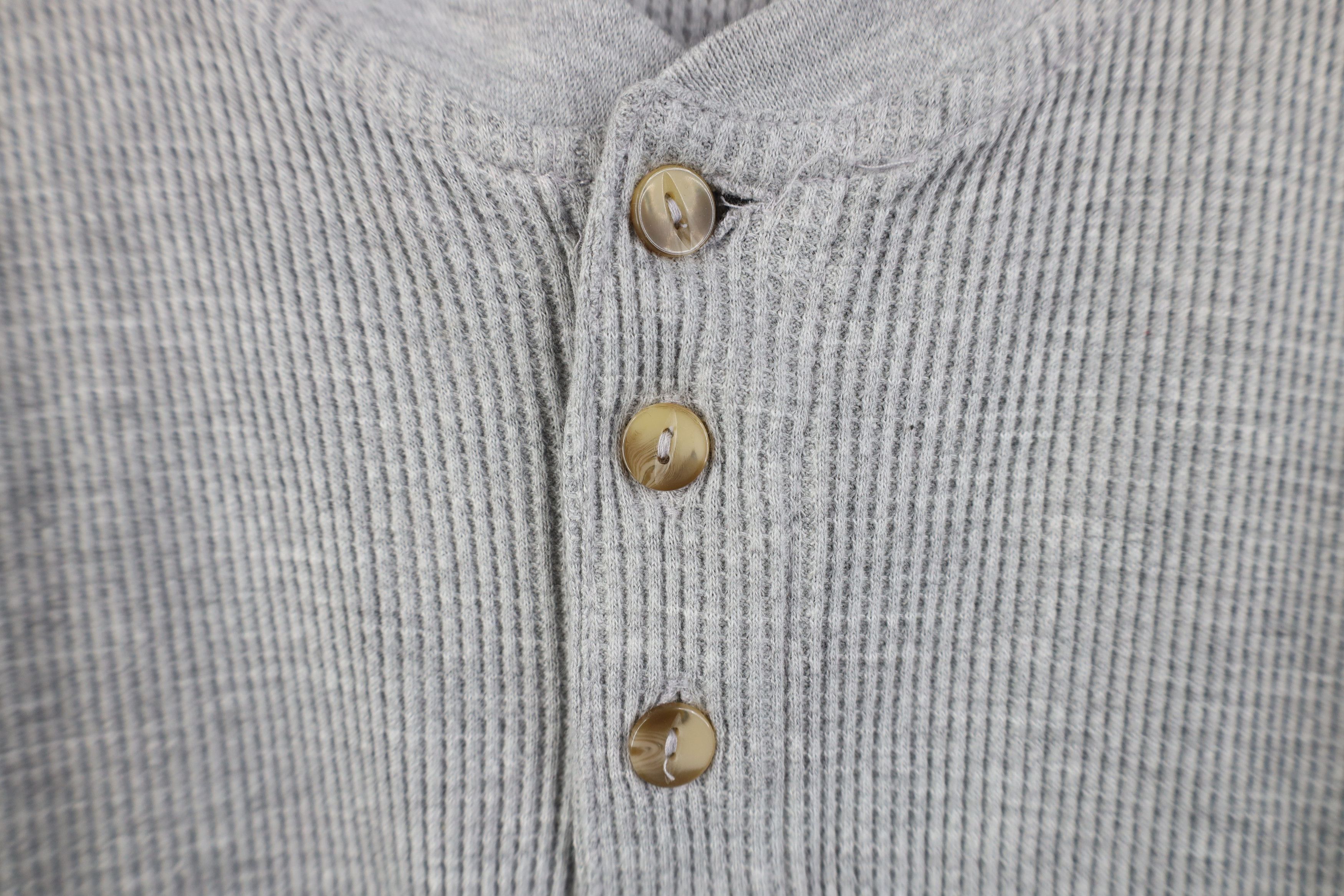 Vintage Vintage 90s Streetwear Knit Long Sleeve Henley T-Shirt Size US L / EU 52-54 / 3 - 4 Thumbnail