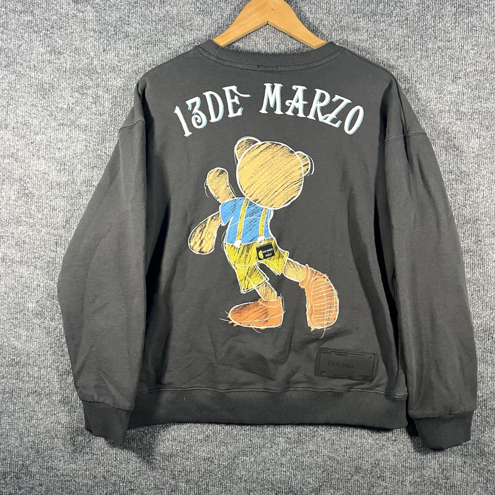 Vintage 13DE Marzo Crewneck Sweatshirt Bear Mens Medium RARE Black Mohair Knit Stripes Long Sleeve Pullover Oversized Relaxed Regular 13DE Paris Theme Size M / US 6-8 / IT 42-44 - 5 Thumbnail